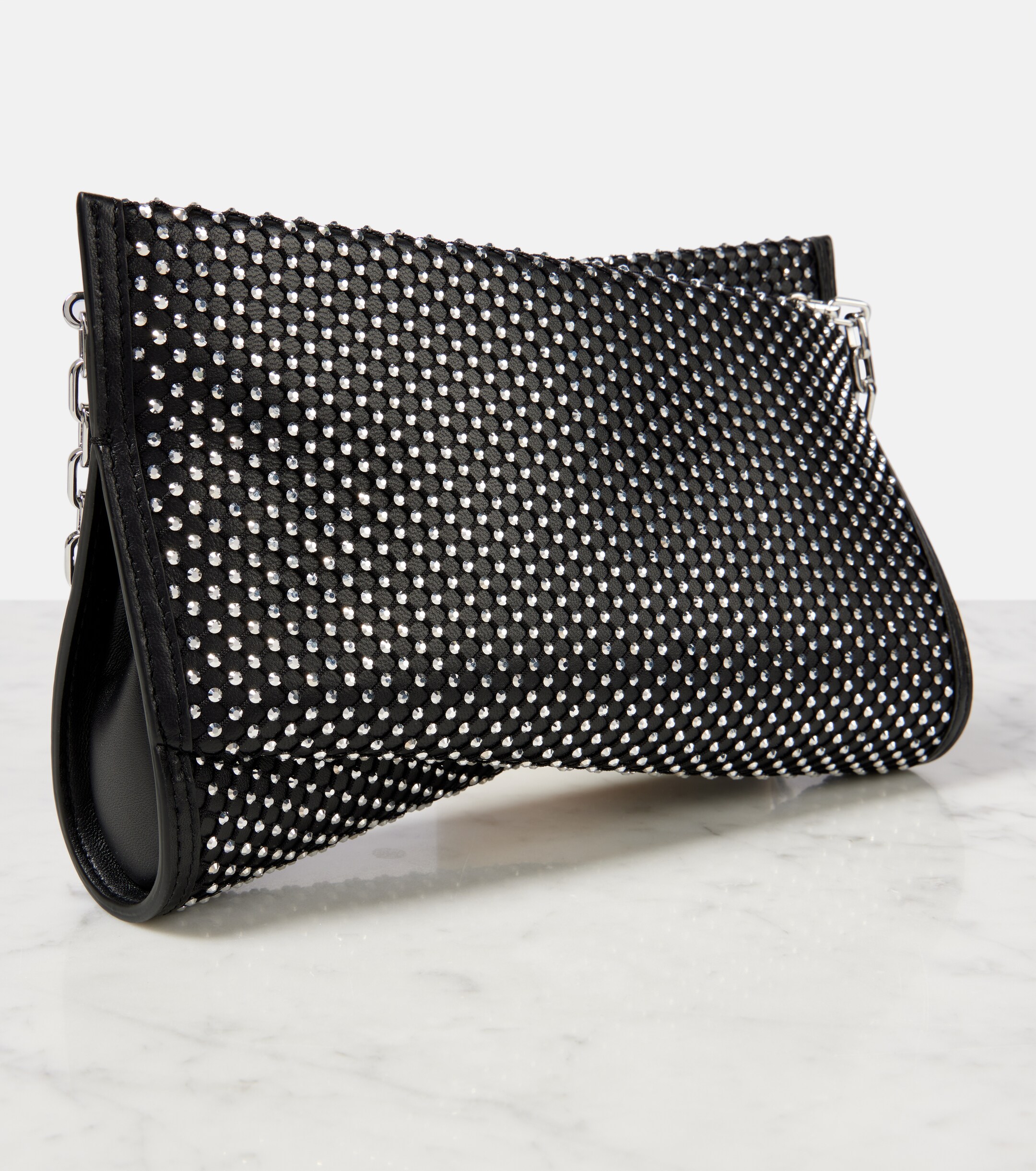CHRISTIAN LOUBOUTIN Loubitwist Small embellished leather clutch