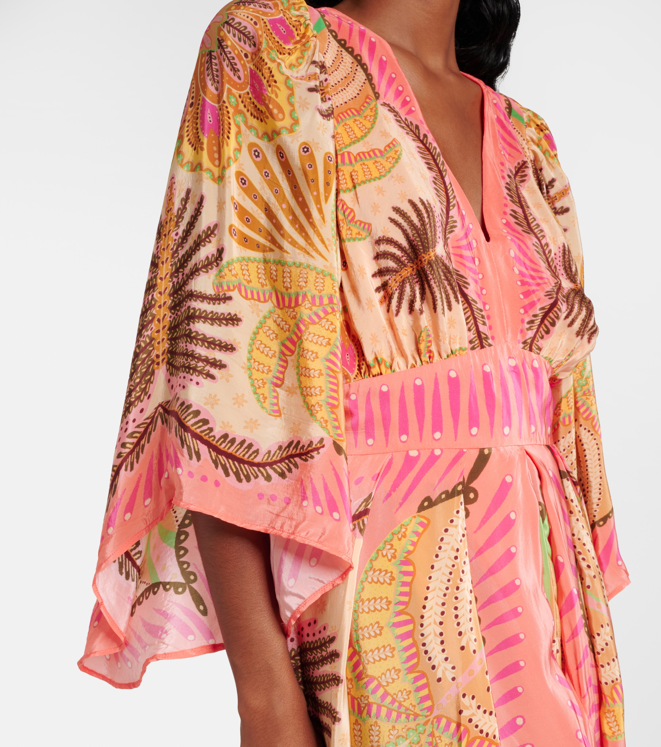 farm rio embellished floral print cotton voile maxi dress Embellished Floral-print Voile Maxi Dress