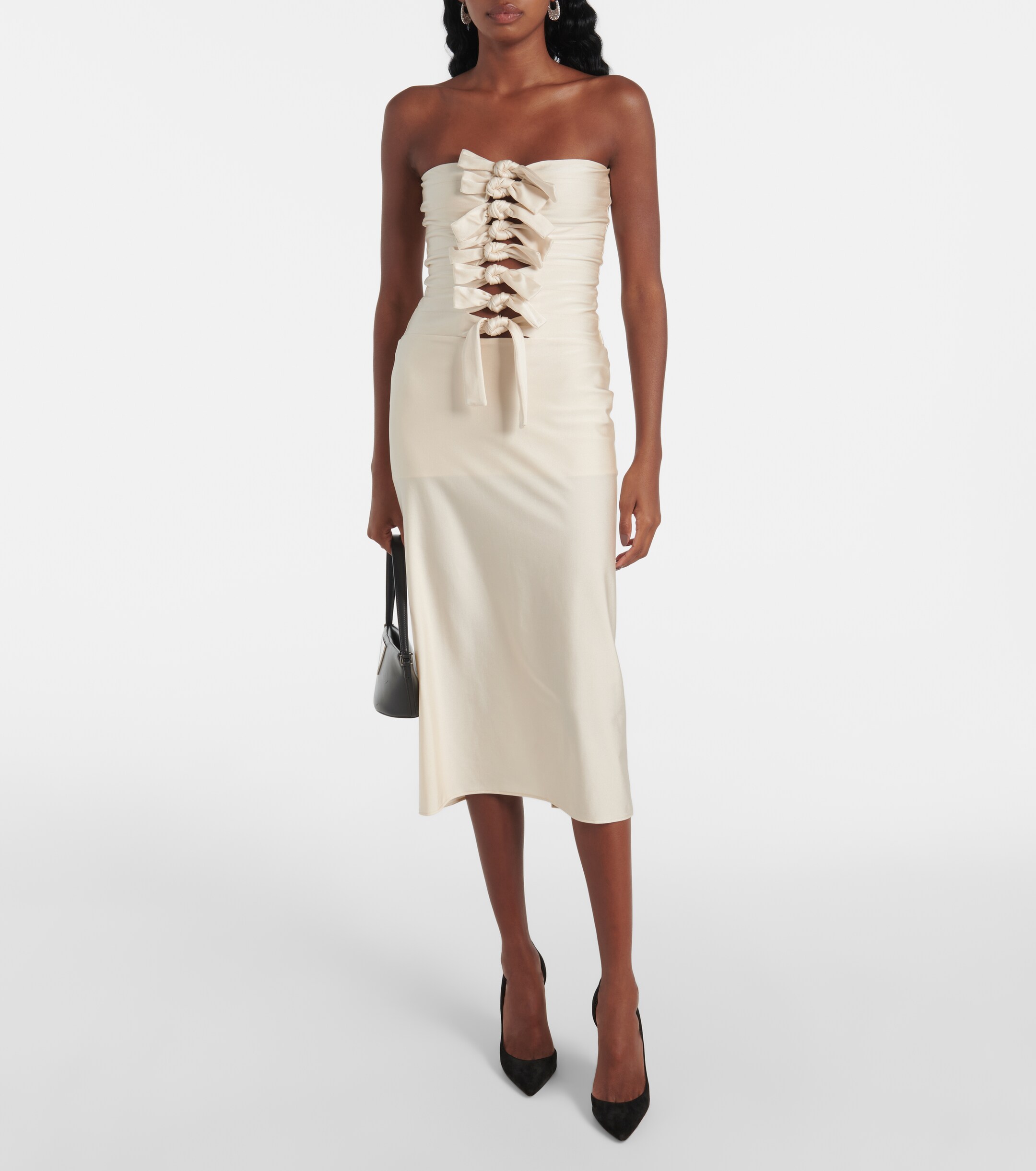 Coperni Gala tie-front jersey midi dress