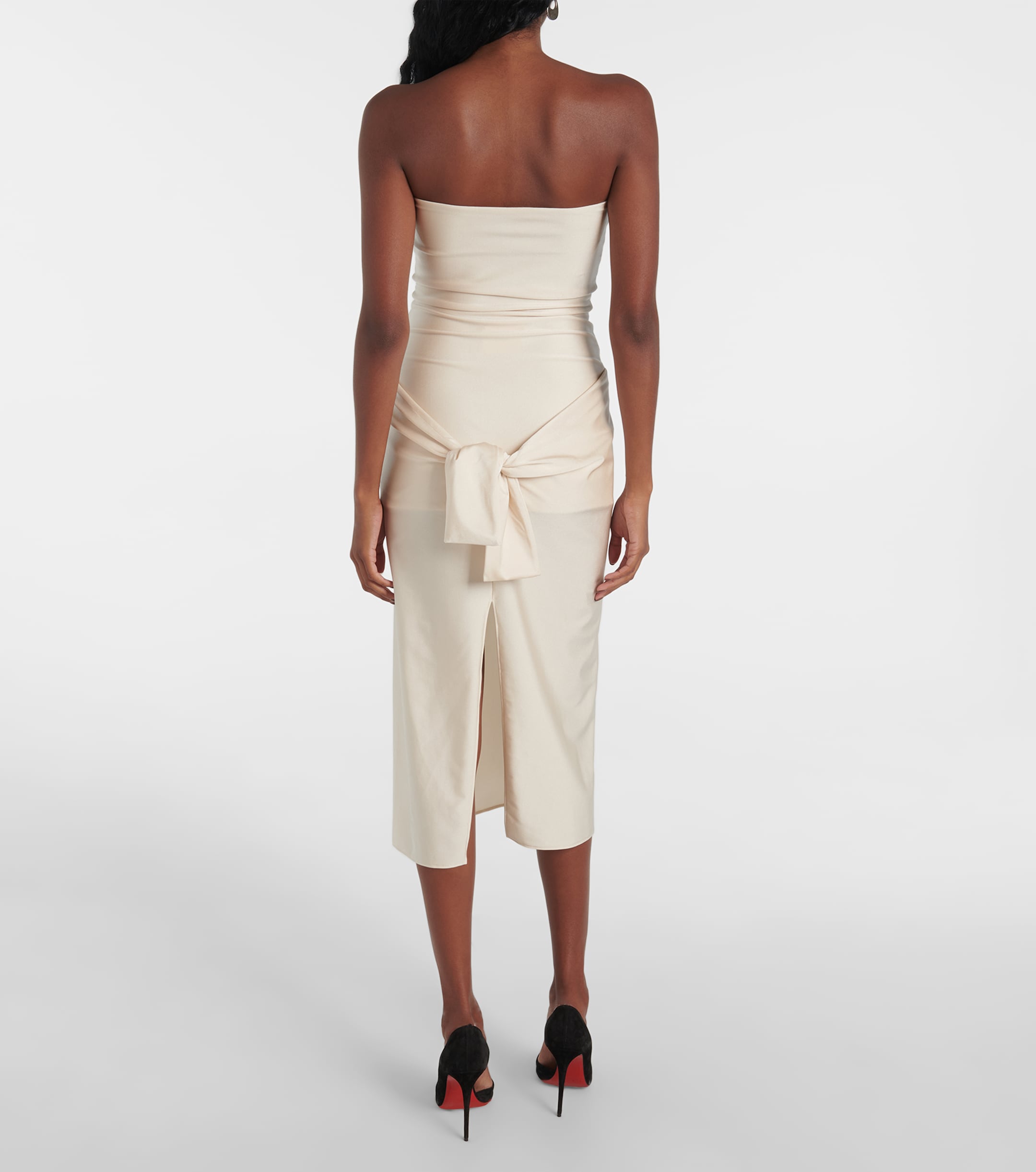 Coperni Gala tie-front jersey midi dress thumbnail