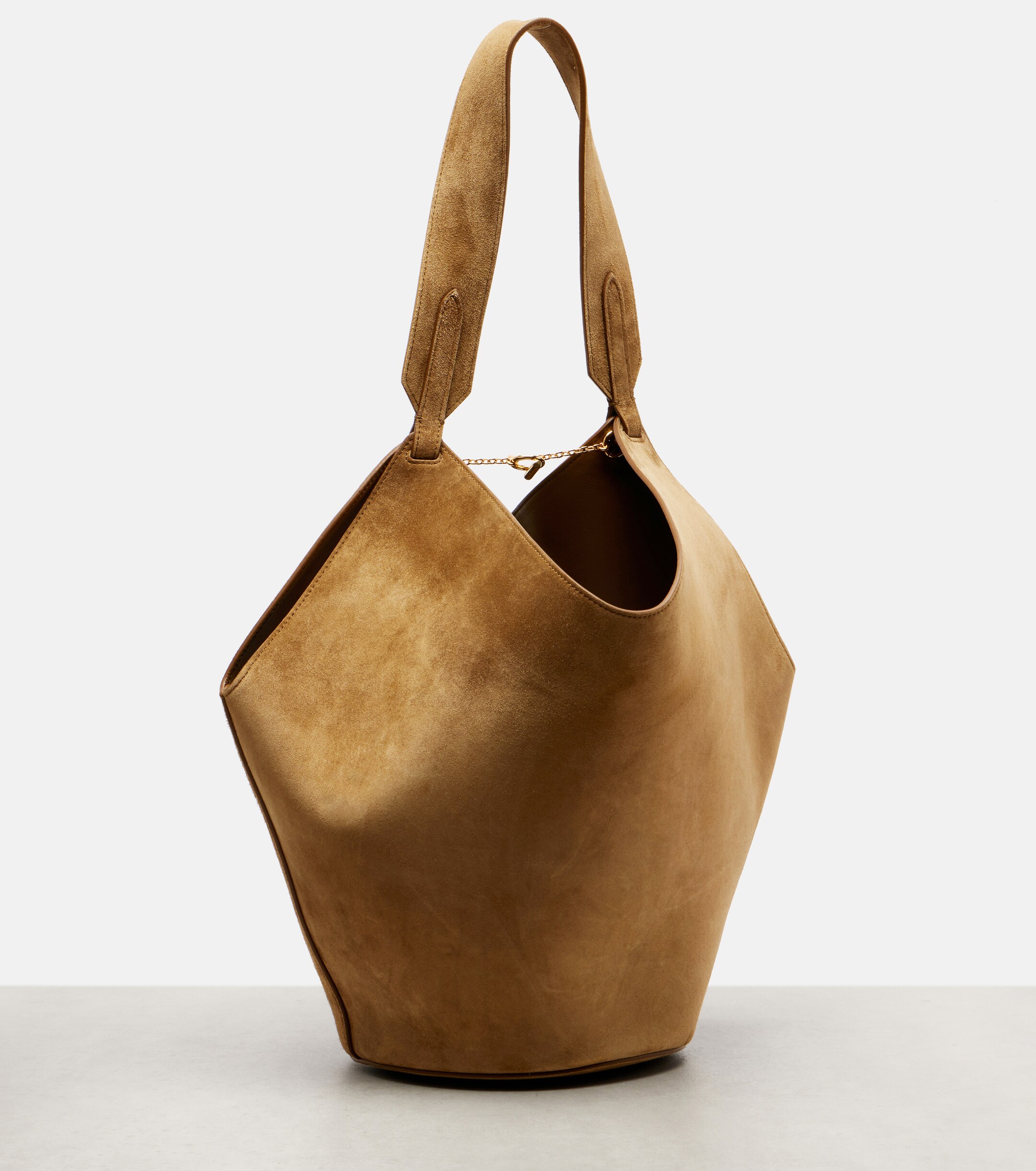KHAITE Lotus Small suede tote bag
