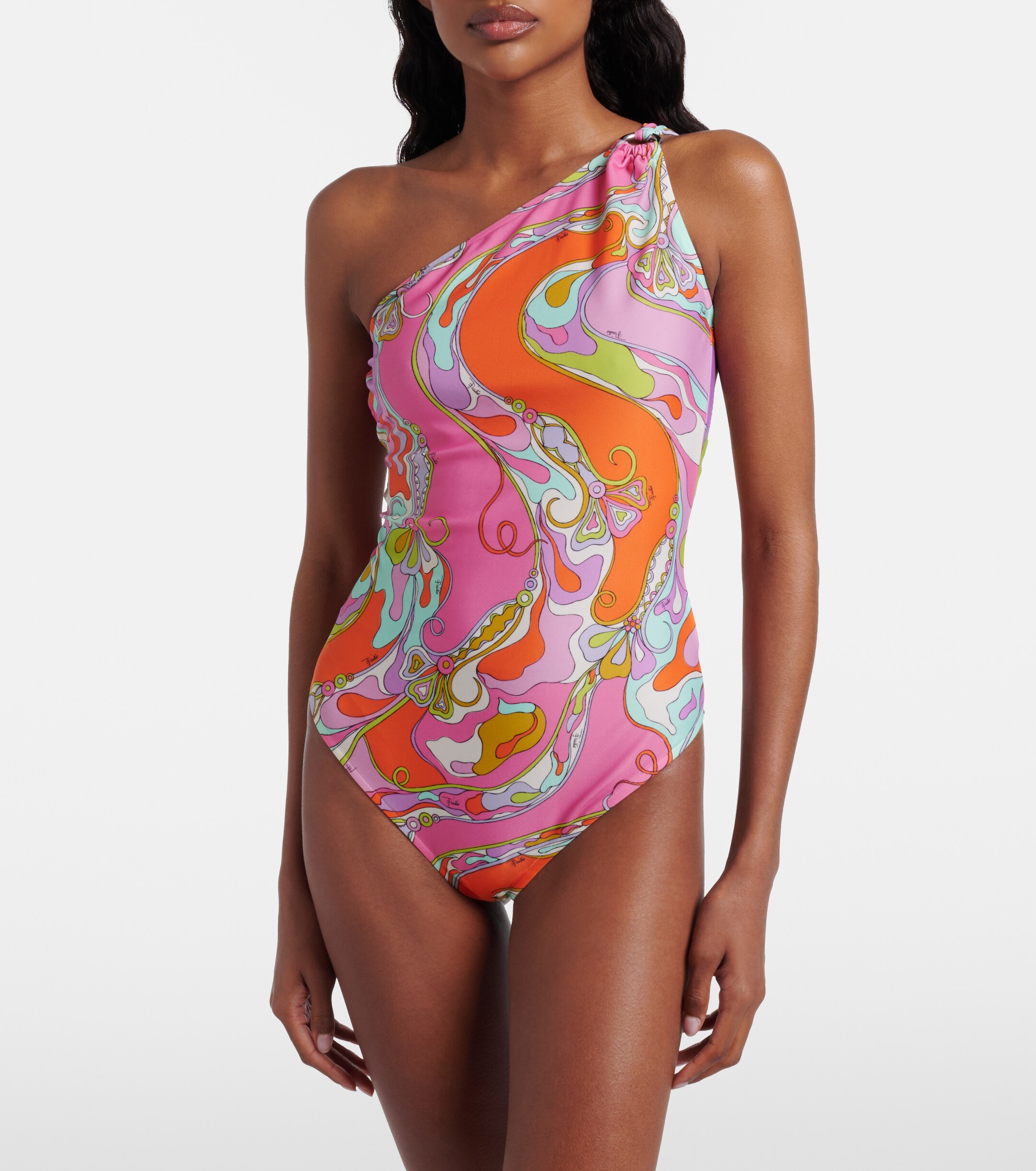 Pucci Pucci Orchidee one-shoulder swimsuit