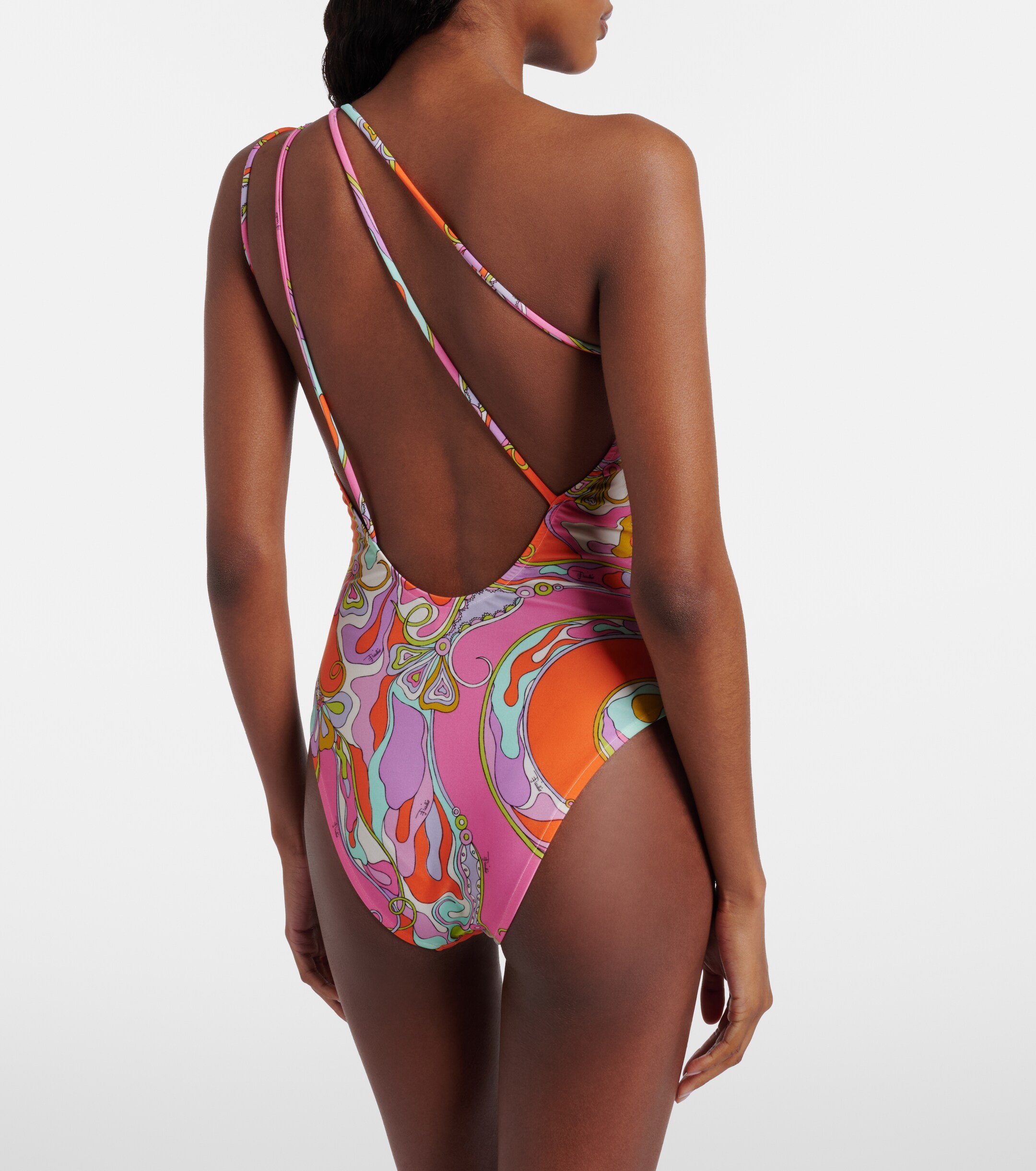 Pucci Pucci Orchidee one-shoulder swimsuit
