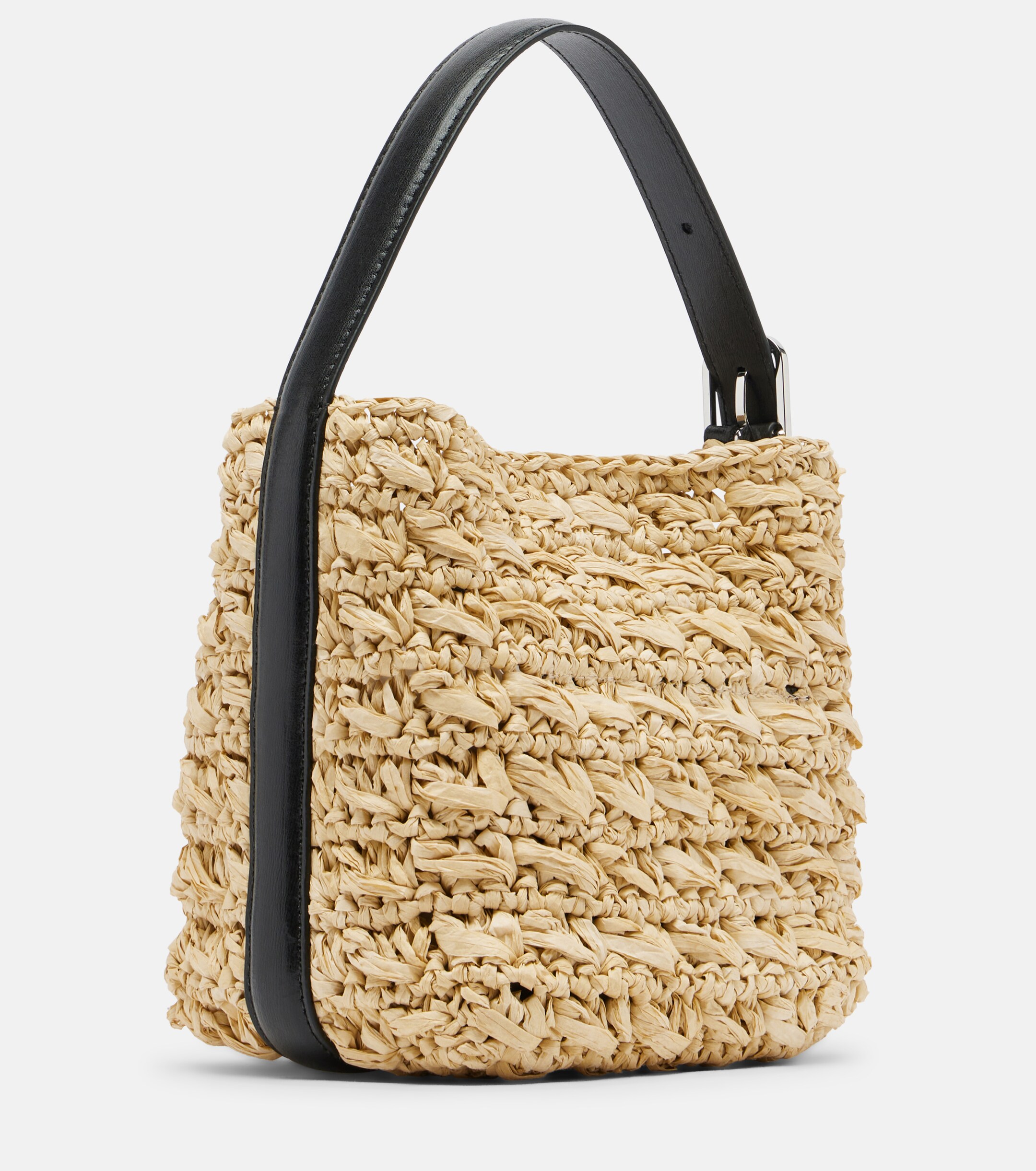 TOTEME Belted Small raffia top-handle bag