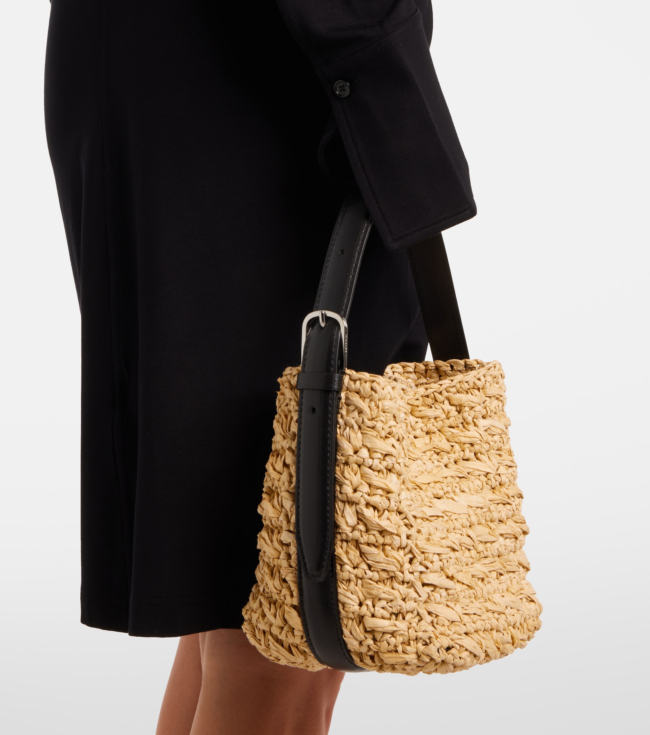 TOTEME Belted Small raffia top-handle bag