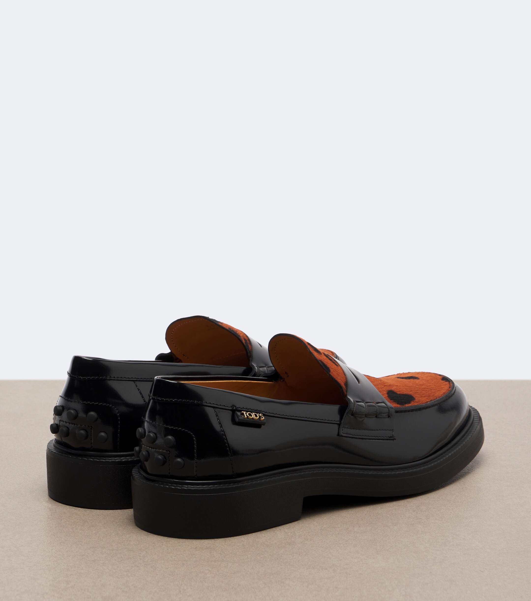 Tod's Tod's Leather leopard-print penny loafers