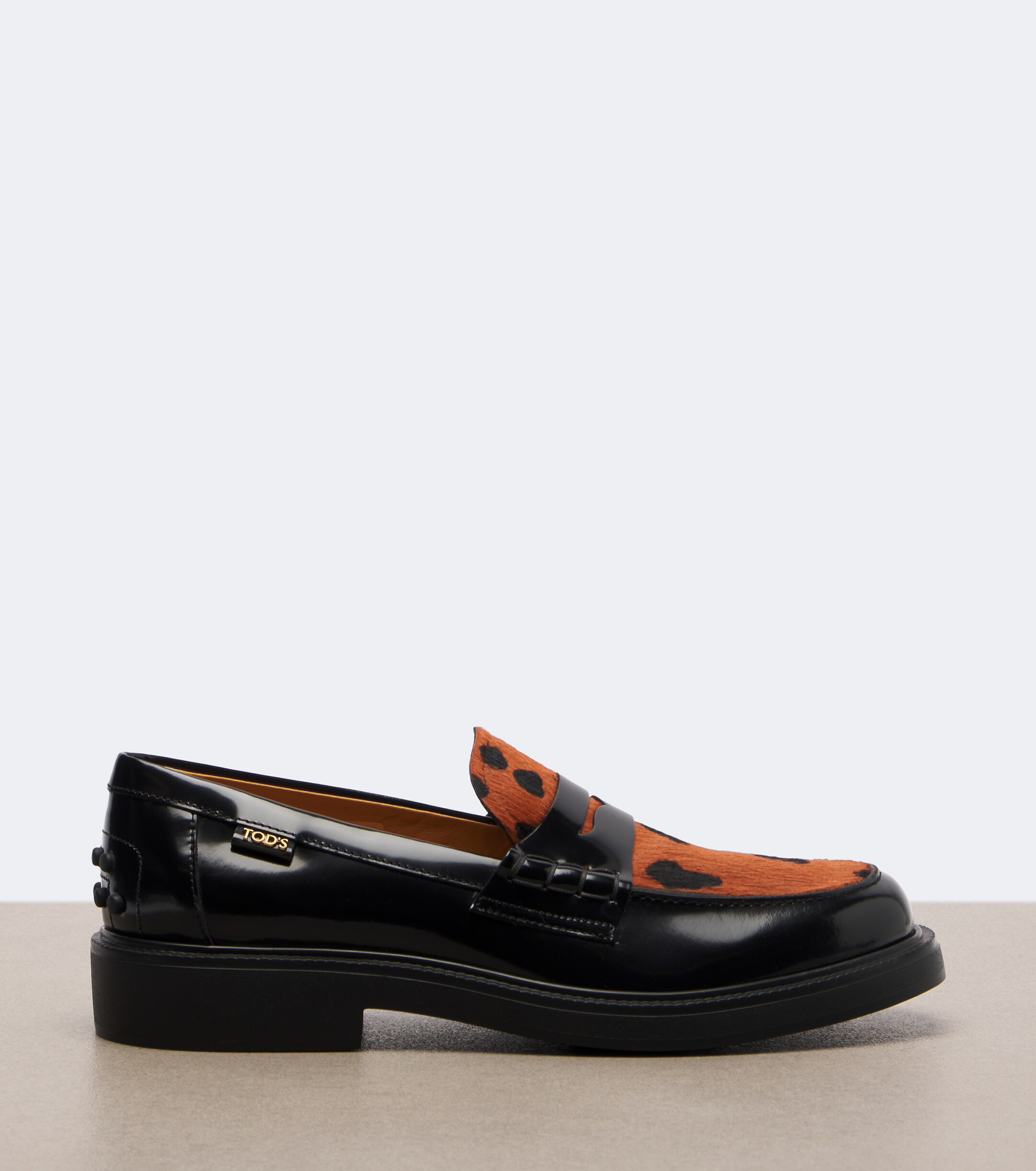 Tod's Tod's Leather leopard-print penny loafers