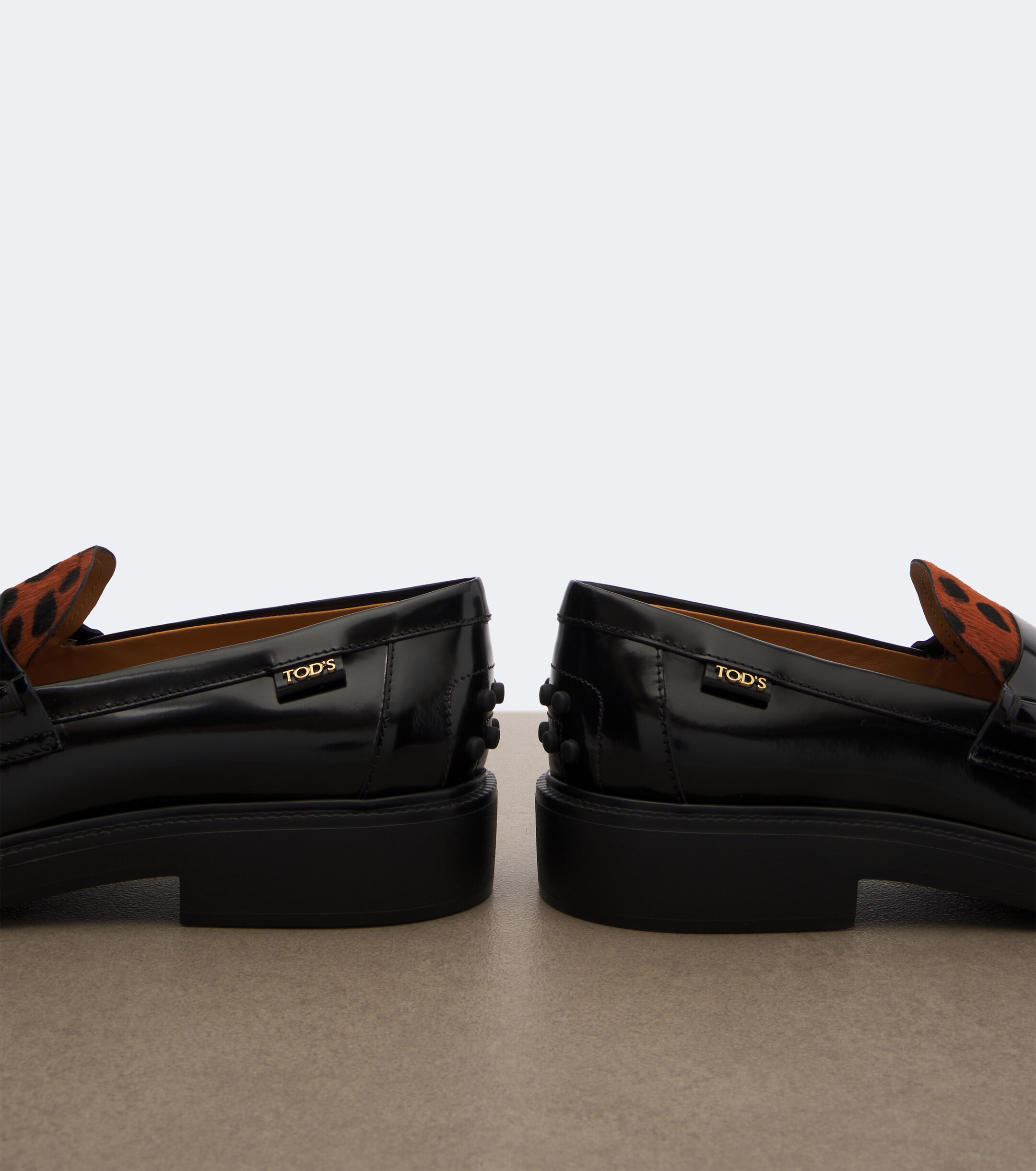 Tod's Tod's Leather leopard-print penny loafers