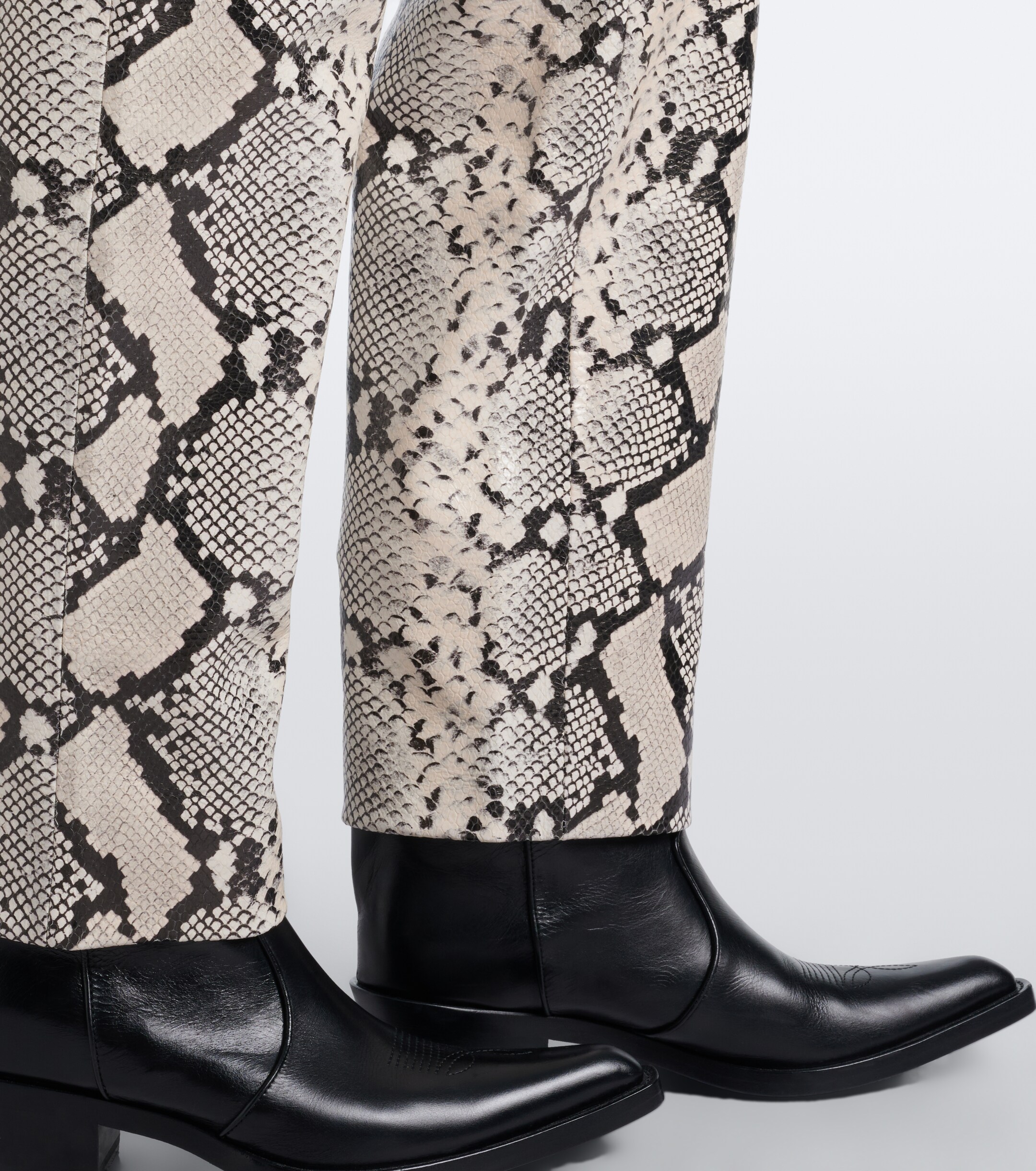 Róhe Róhe Snake-effect leather straight pants