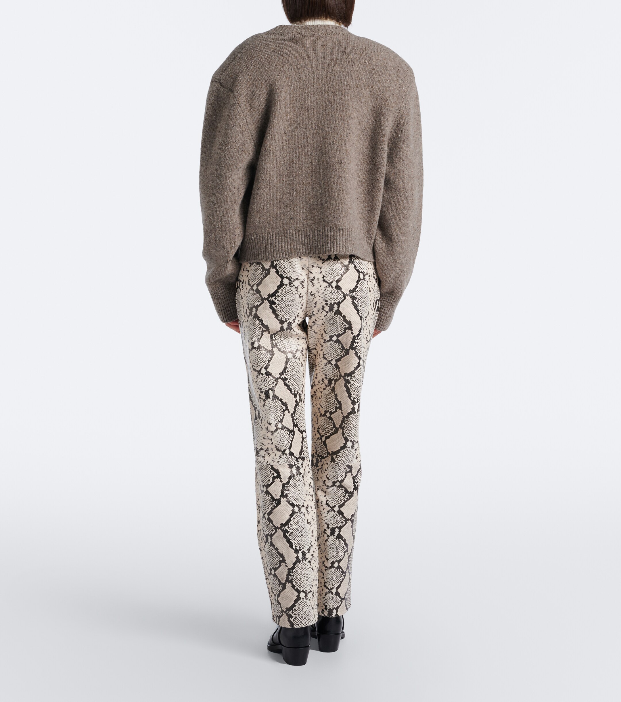 Róhe Róhe Snake-effect leather straight pants