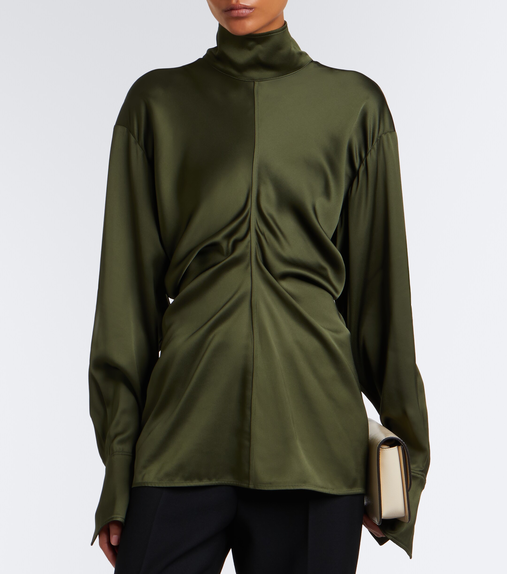 TOTEME Toteme Slouch draped crêpe satin blouse