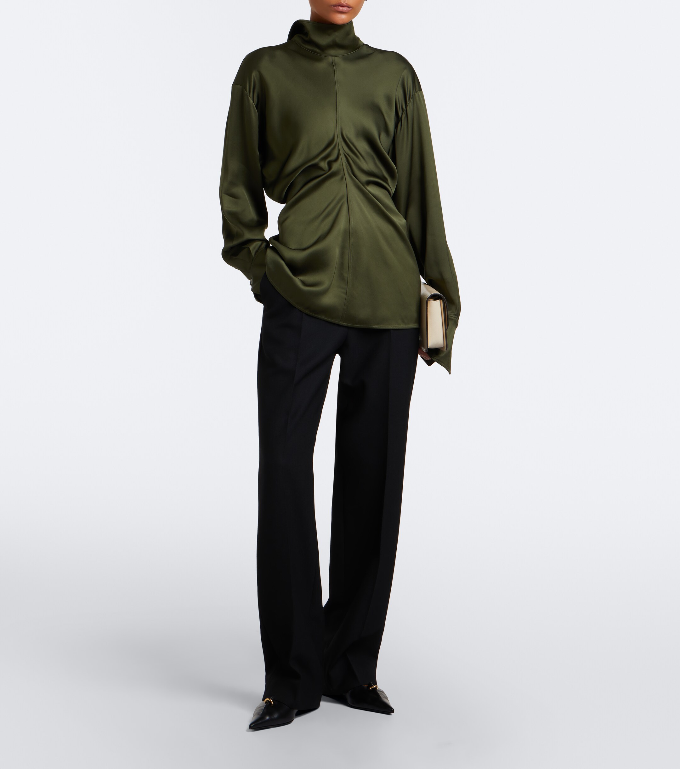 TOTEME Toteme Slouch draped crêpe satin blouse