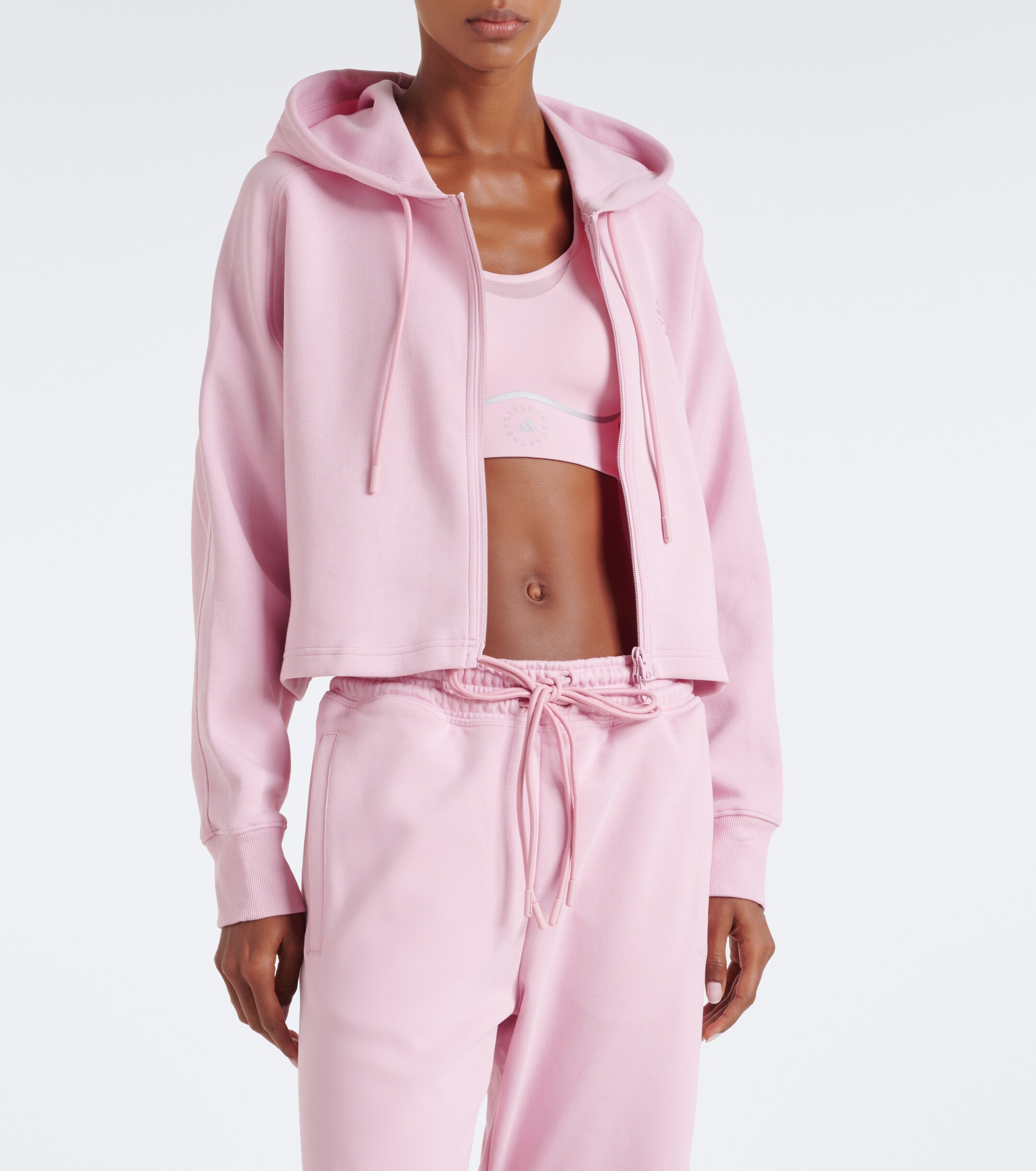 adidas by Stella McCartney Adidas by Stella McCartney Logo cotton-blend jersey hoodie