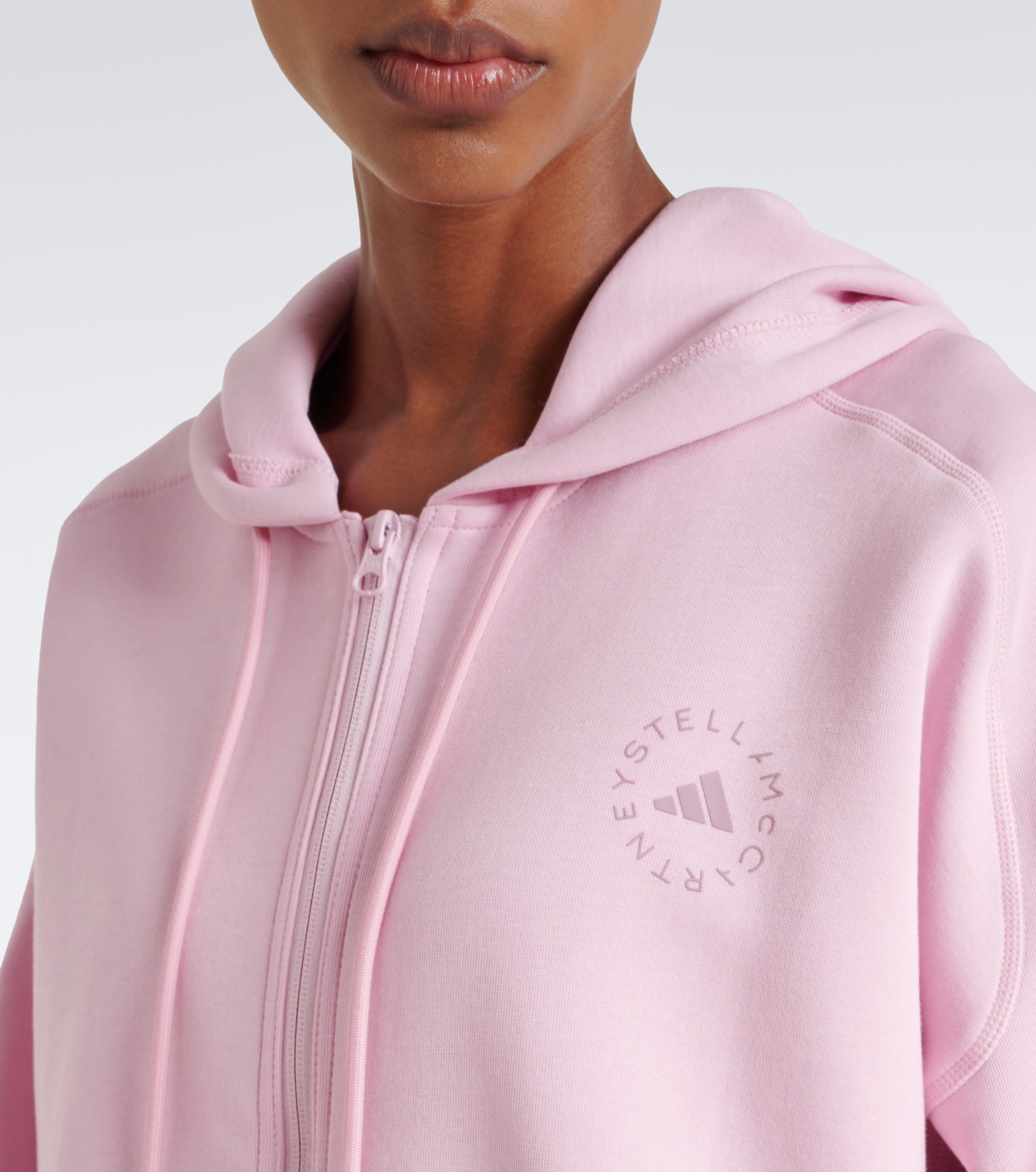 adidas by Stella McCartney Adidas by Stella McCartney Logo cotton-blend jersey hoodie
