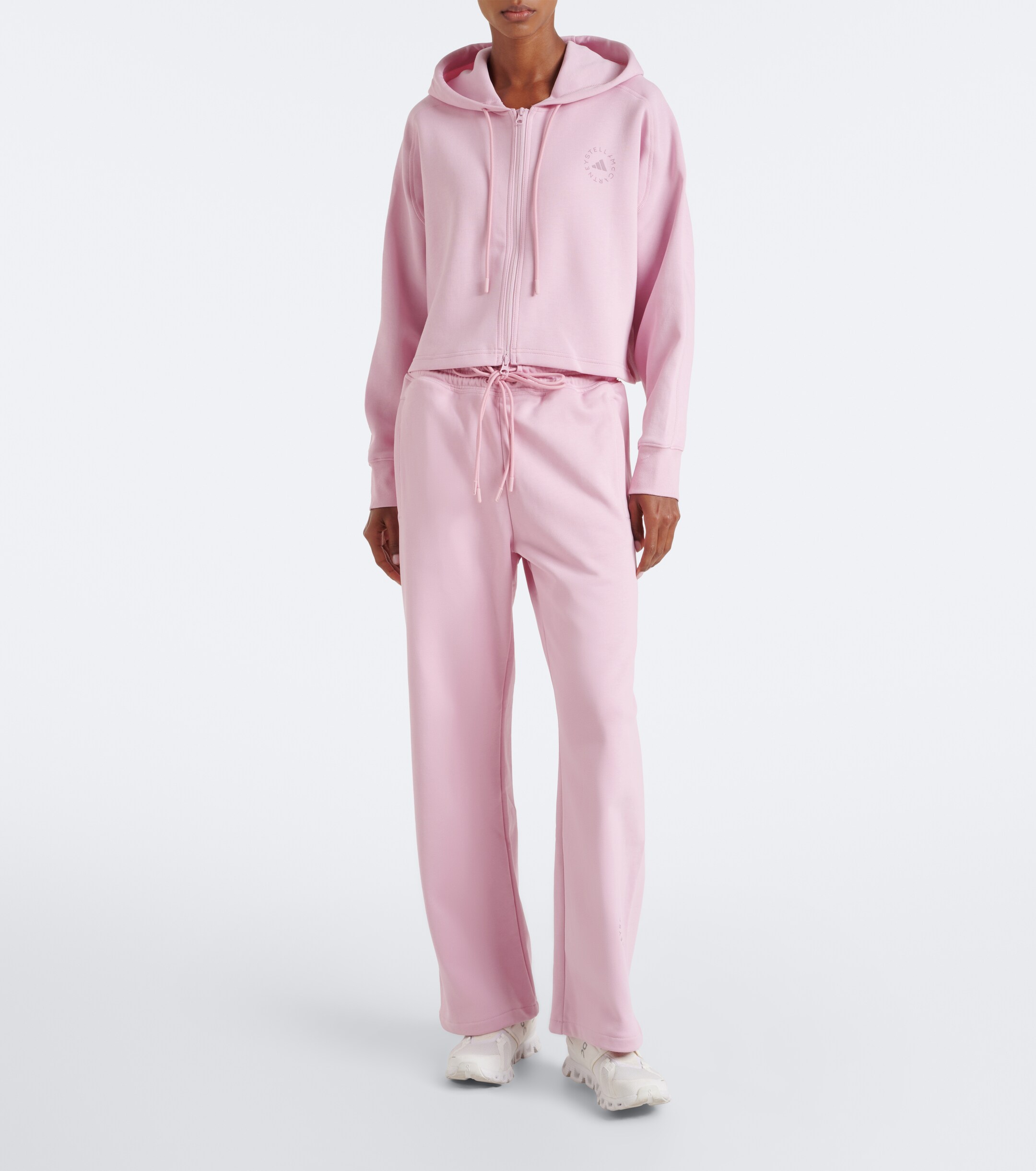 adidas by Stella McCartney Adidas by Stella McCartney Logo cotton-blend jersey hoodie