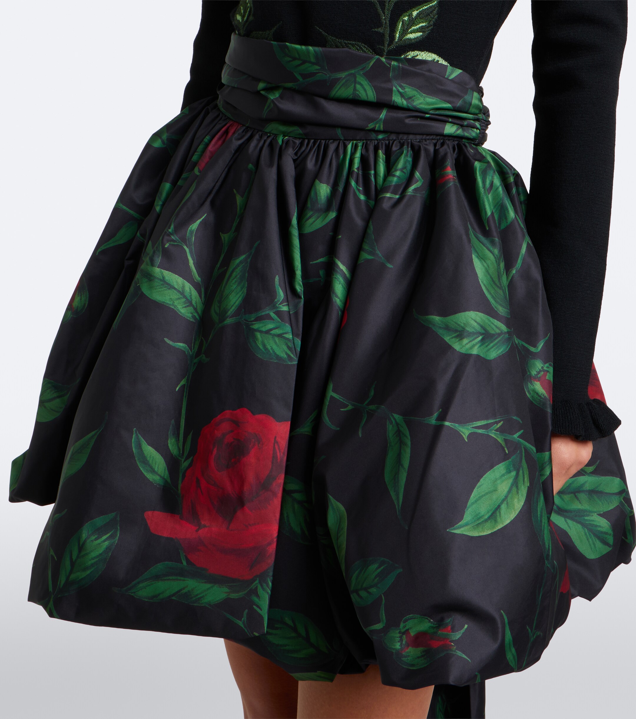 Blumarine Blumarine Bow-detail floral taffeta miniskirt