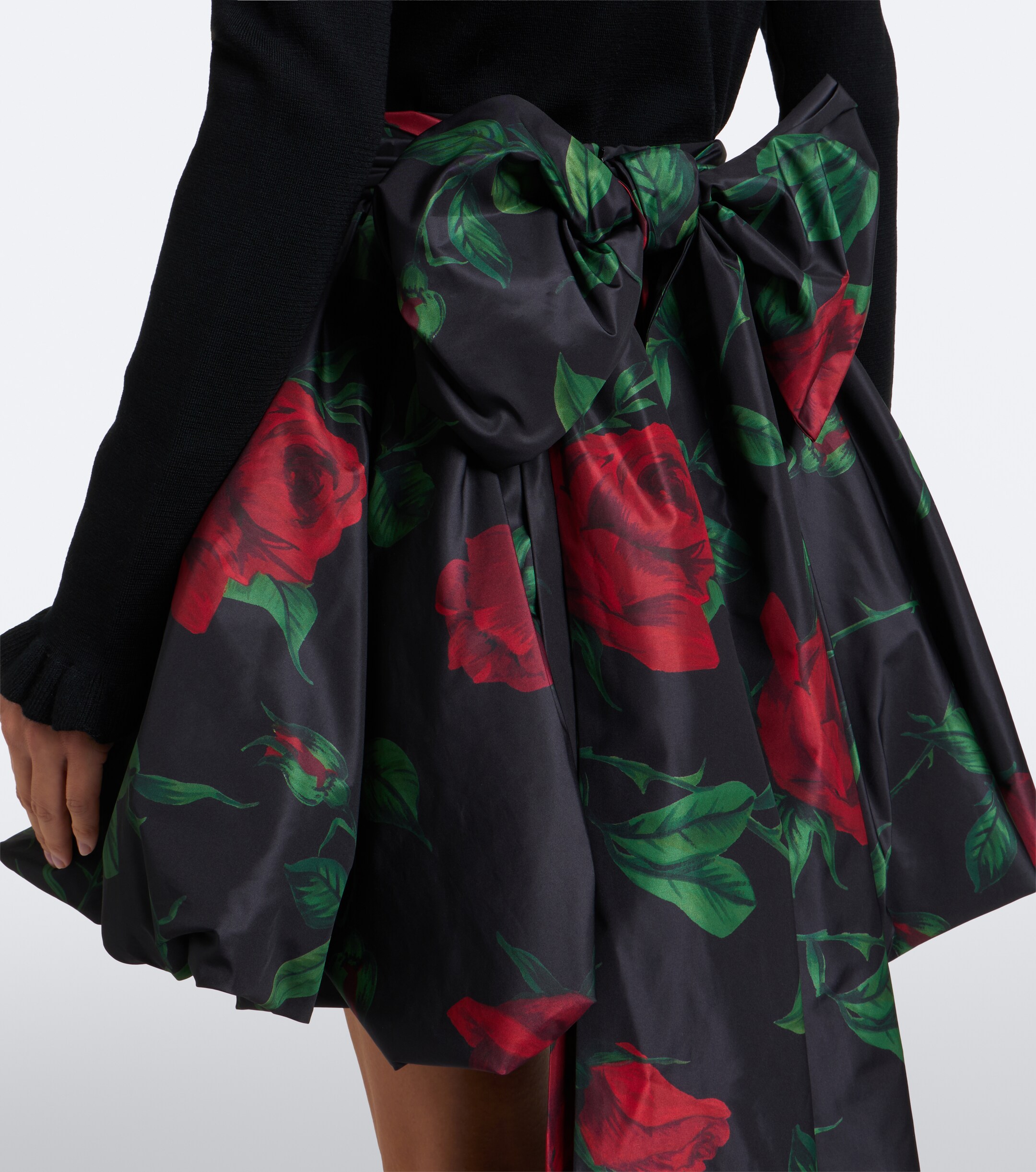 Blumarine Blumarine Bow-detail floral taffeta miniskirt