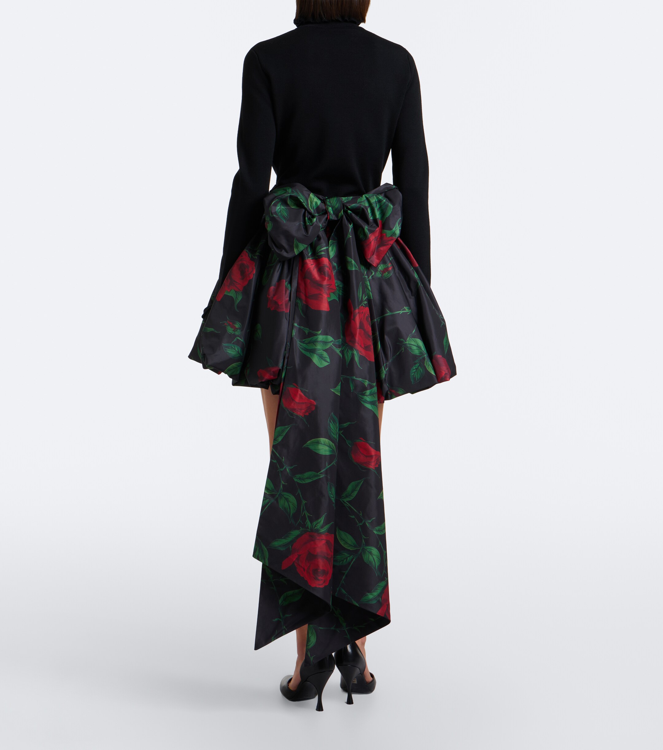 Blumarine Blumarine Bow-detail floral taffeta miniskirt