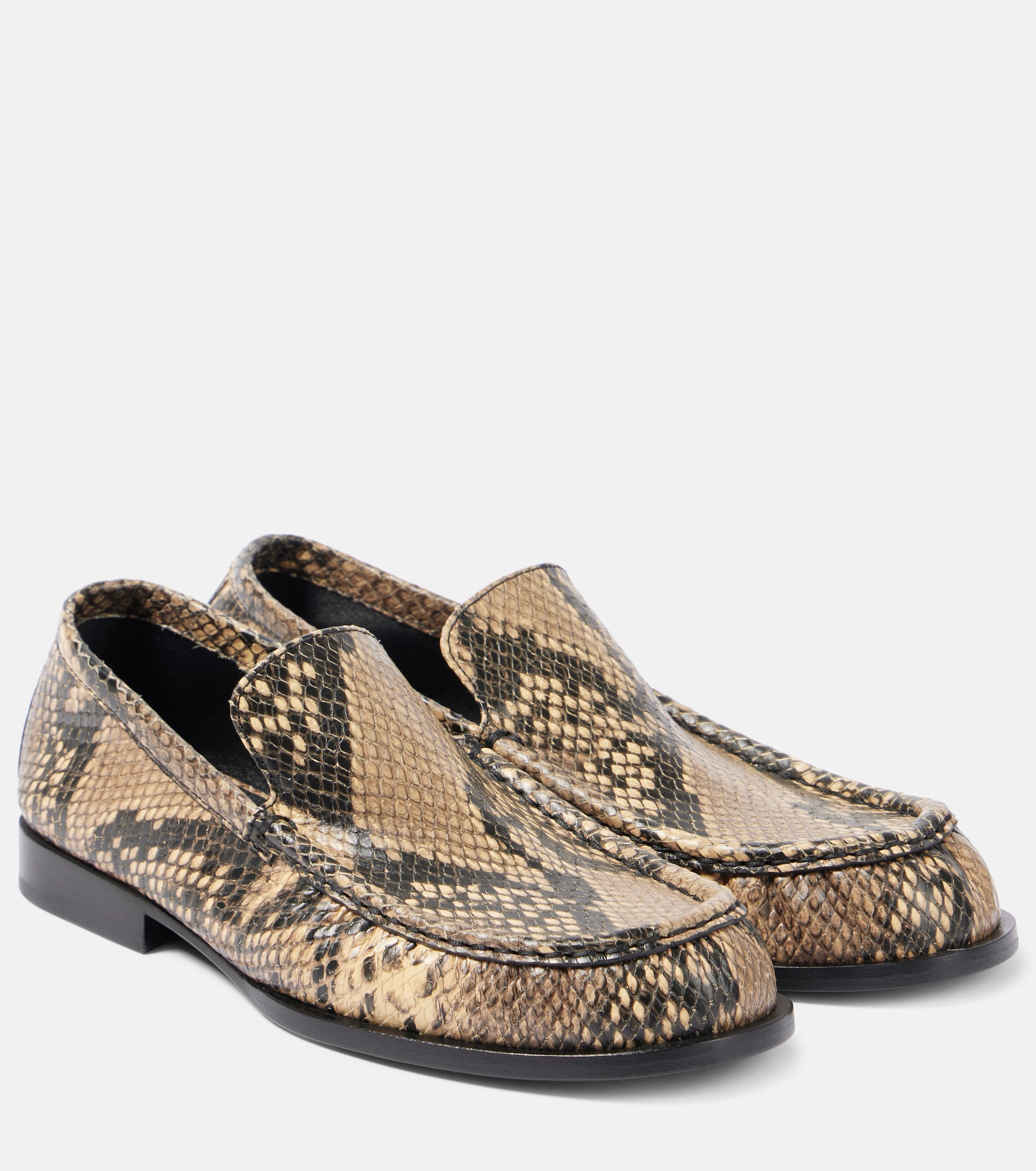 ドレス/ビジネス 20AW DRIES VAN NOTEN Python Heel Loafer Dries Van Noten - Snake-effect leather loafers | Plush