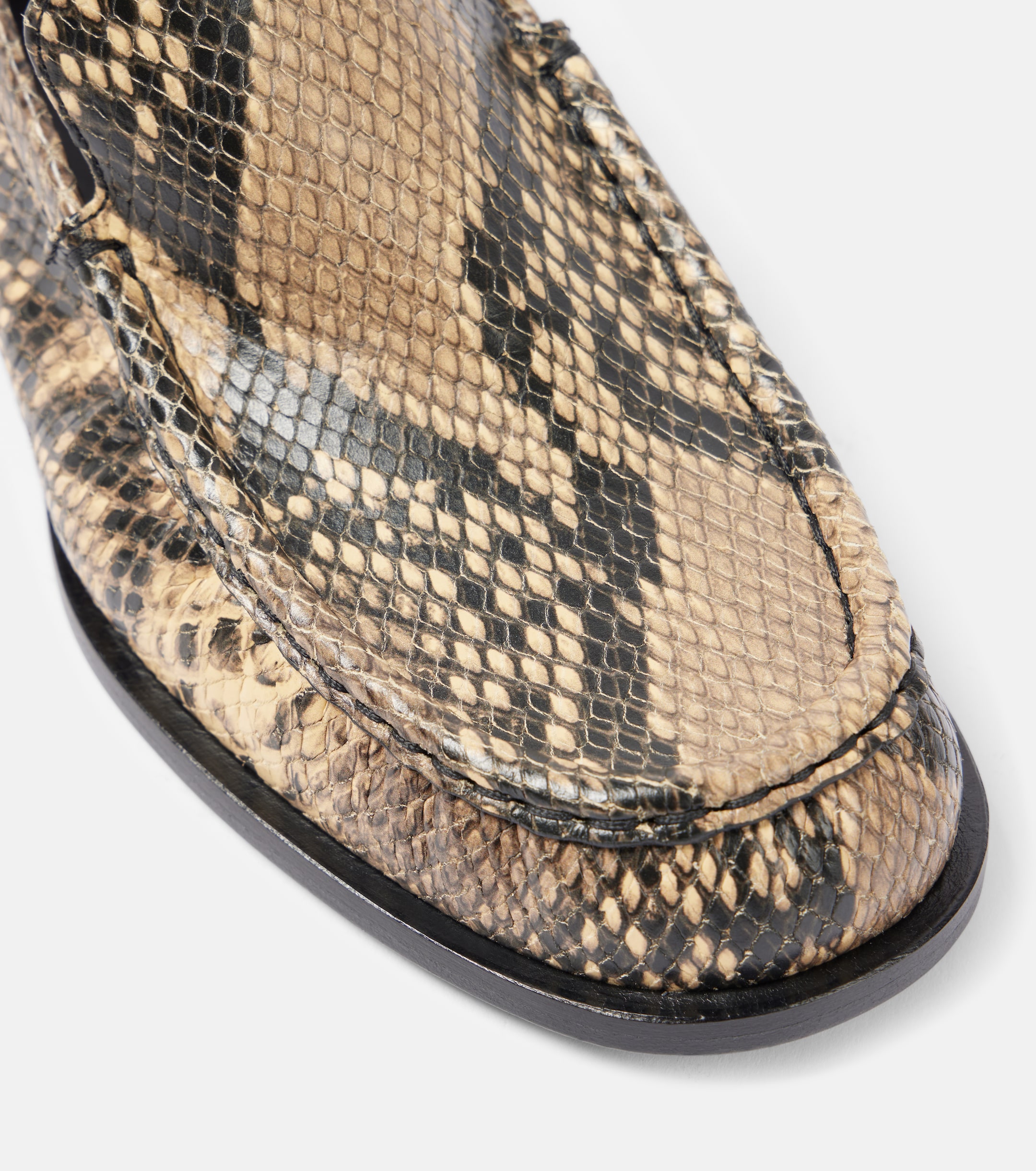 Dries Van Noten - Snake-effect leather loafers | Plush