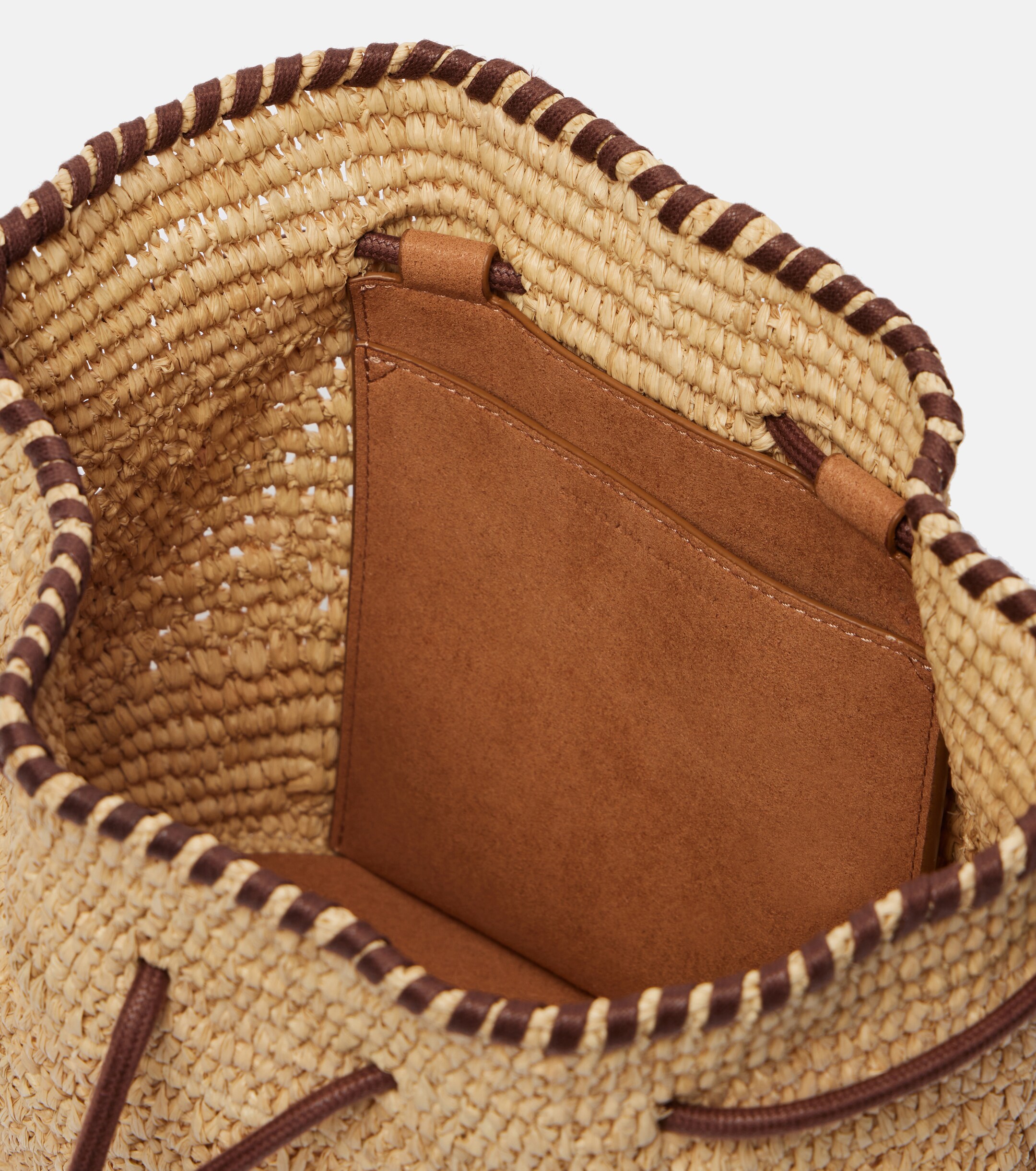 Stella McCartney Falabella Small raffia bucket bag