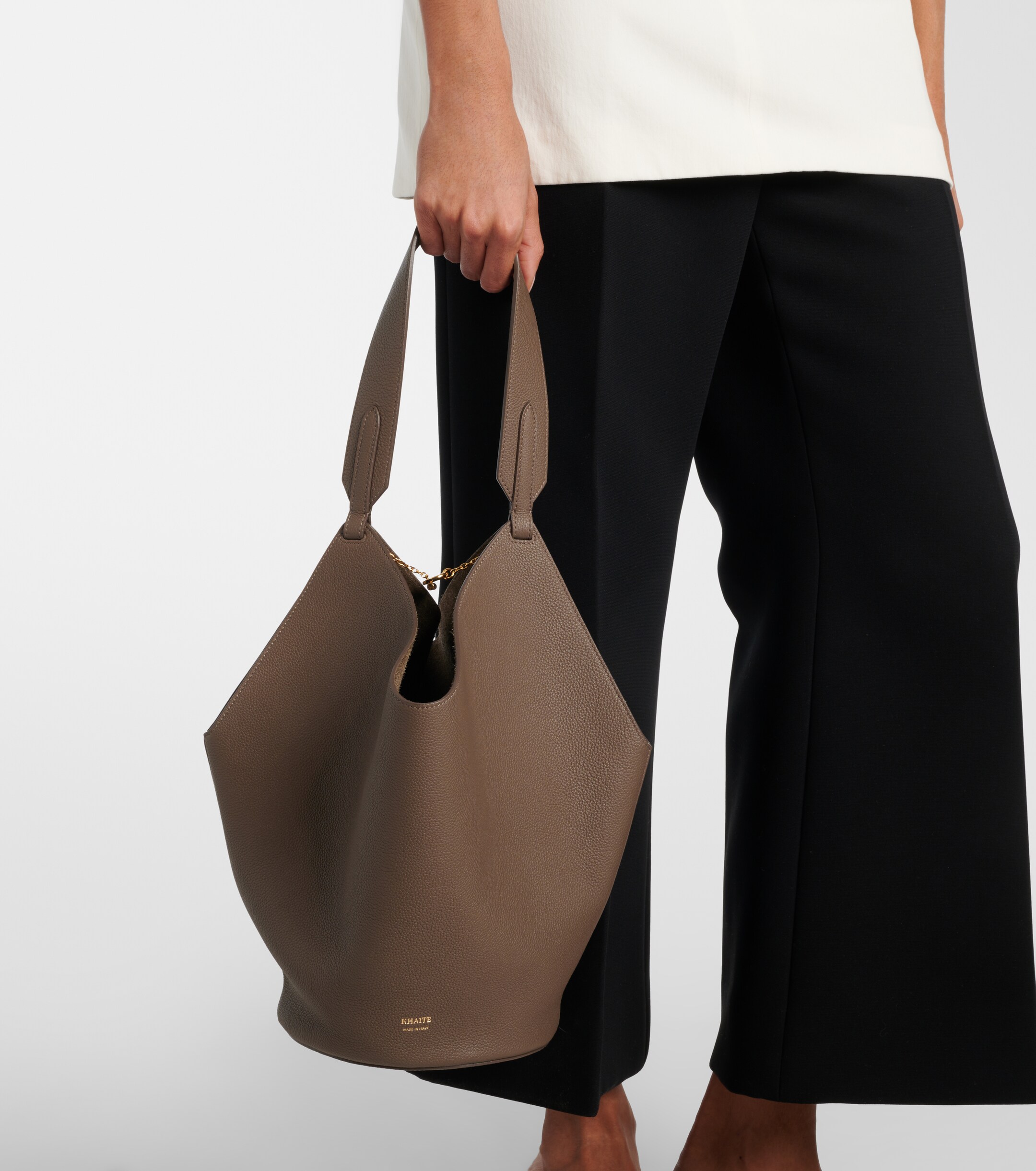 KHAITE Lotus Small leather tote bag