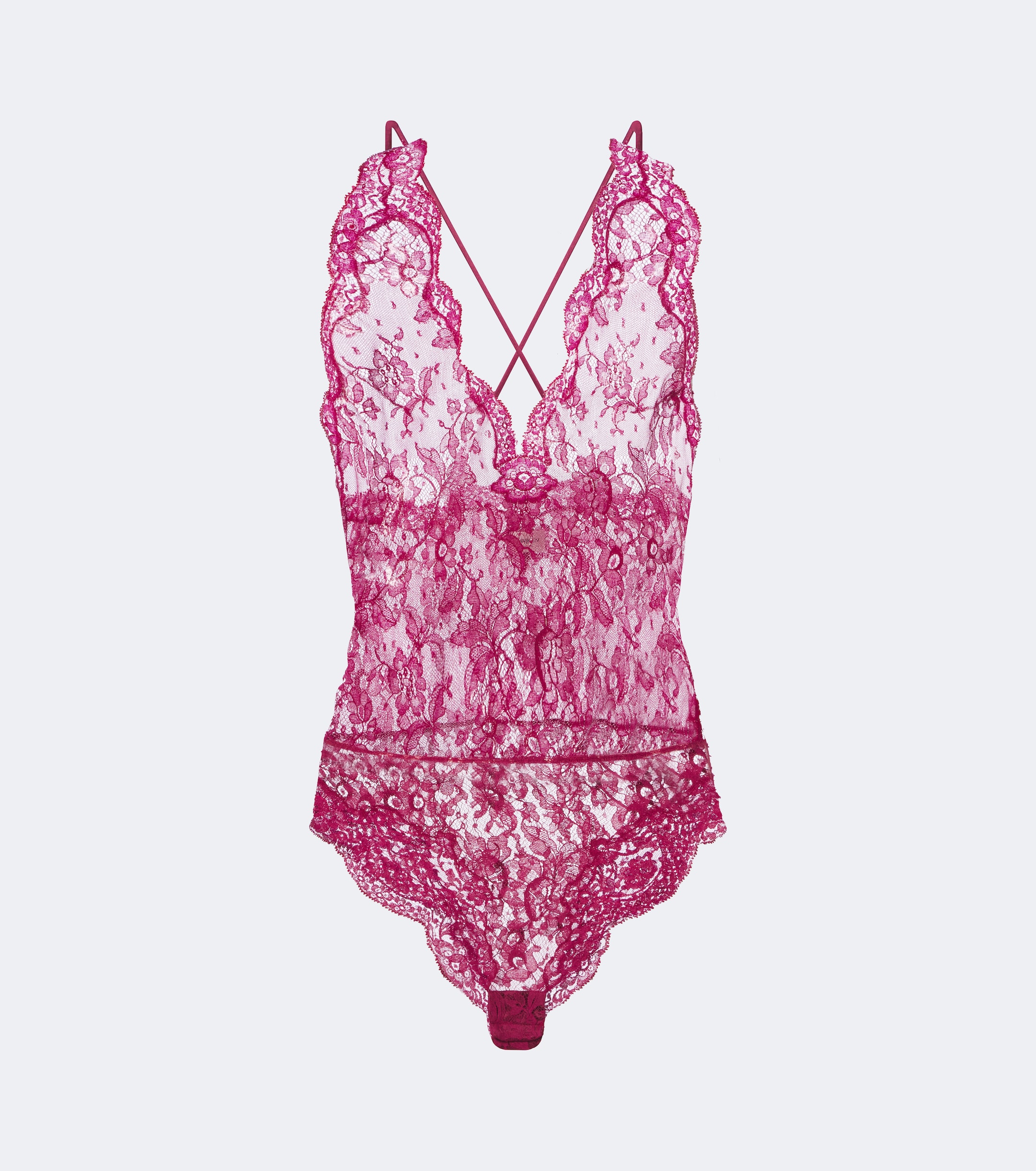 Saint Laurent Saint Laurent Sheer cotton-blend lace bodysuit