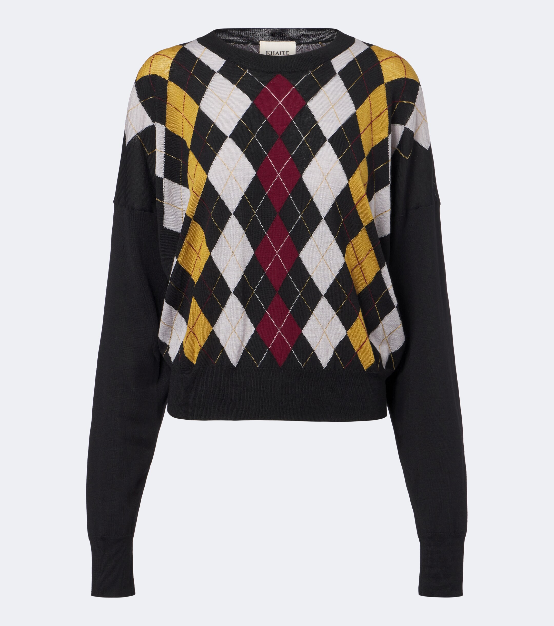 KHAITE Khaite Tammy wool and silk argyle sweater