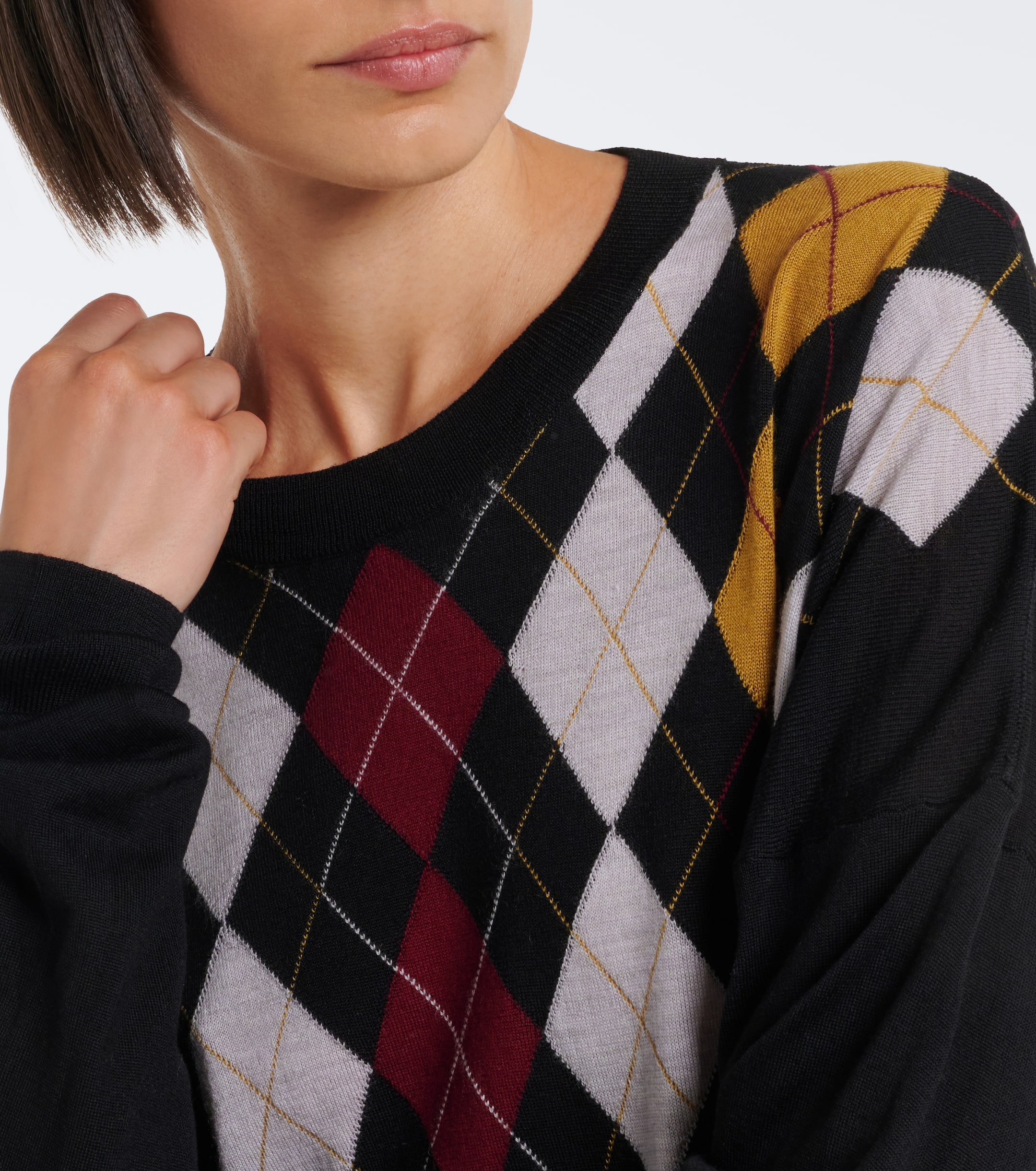 KHAITE Khaite Tammy wool and silk argyle sweater