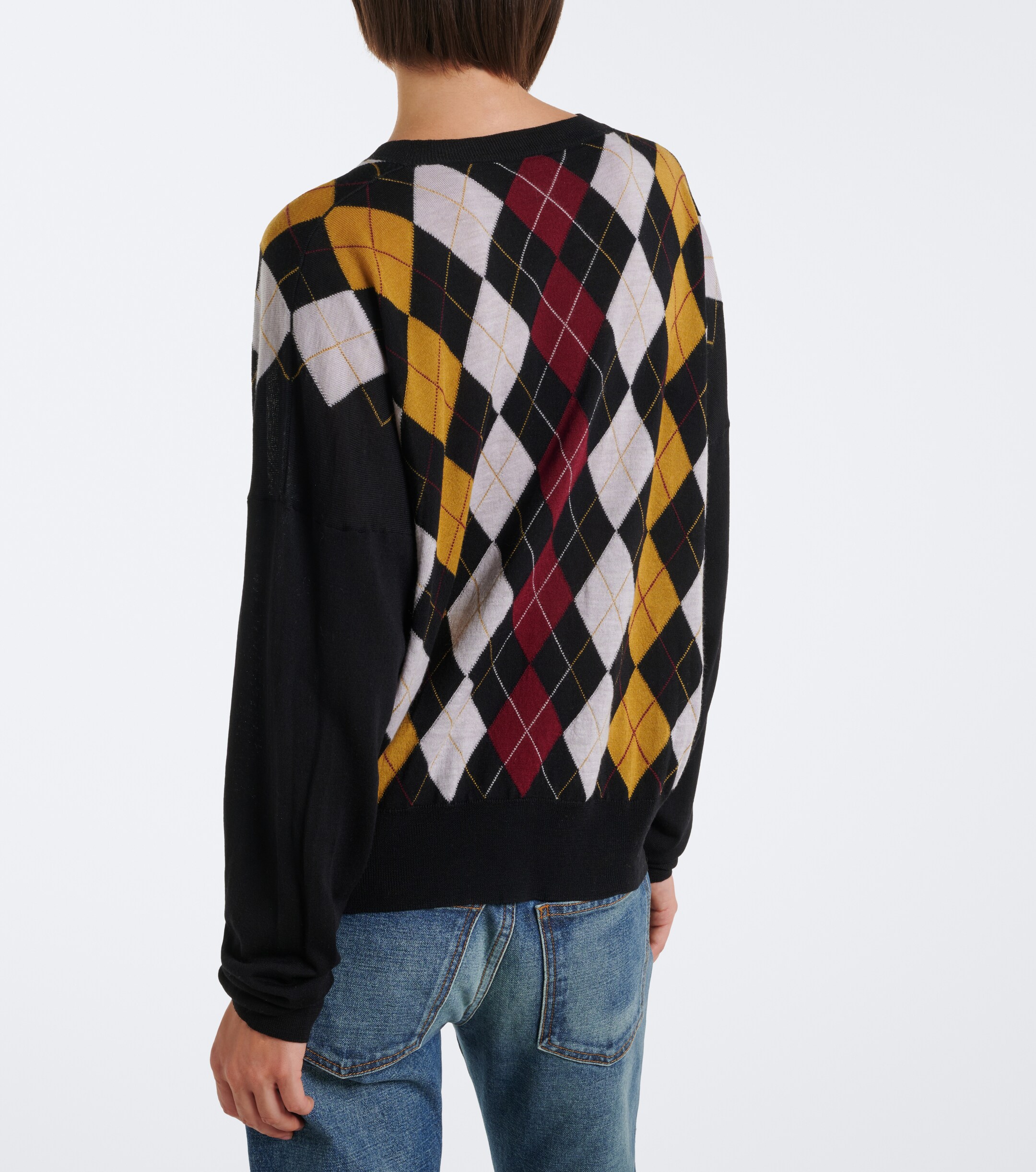 KHAITE Khaite Tammy wool and silk argyle sweater