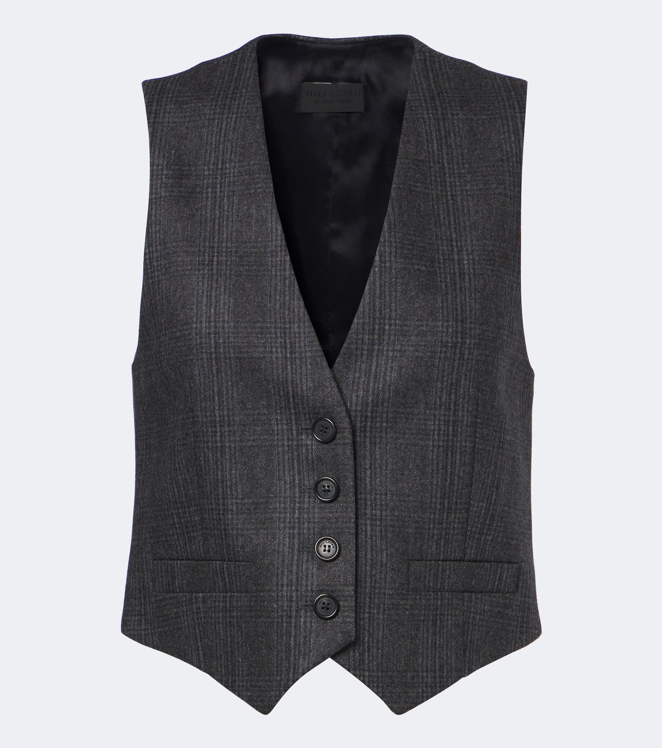 Nili Lotan Nili Lotan Ismael checked wool and cashmere vest