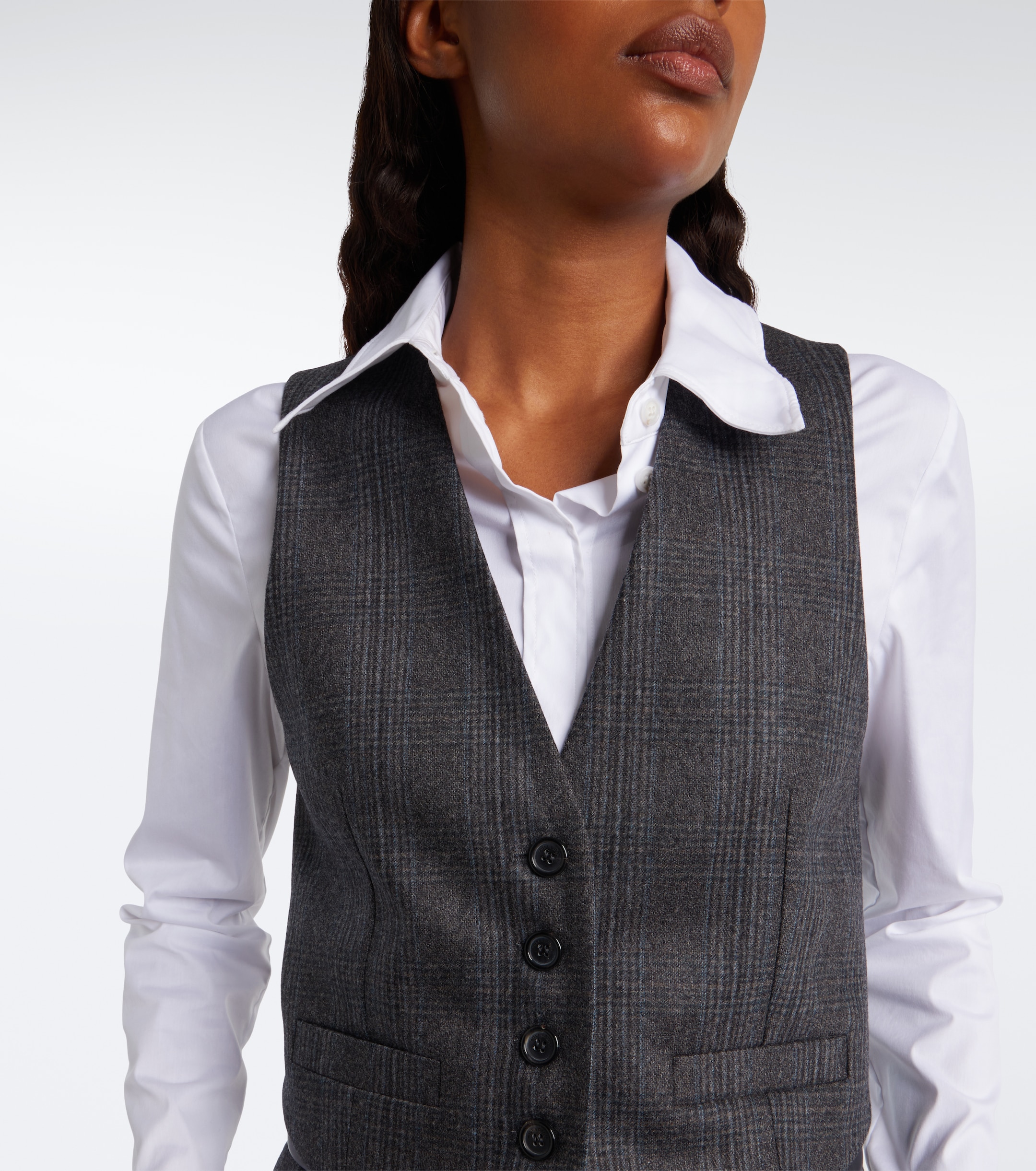 Nili Lotan Nili Lotan Ismael checked wool and cashmere vest