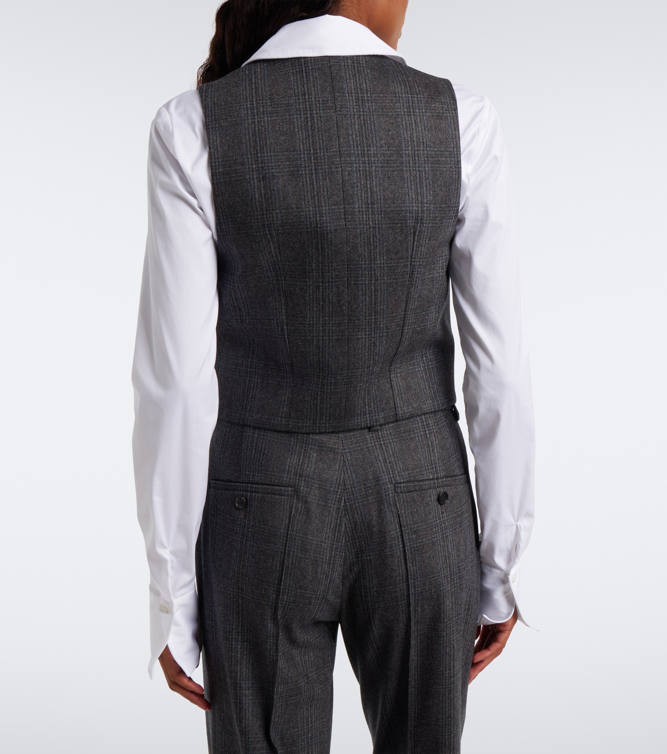 Nili Lotan Nili Lotan Ismael checked wool and cashmere vest