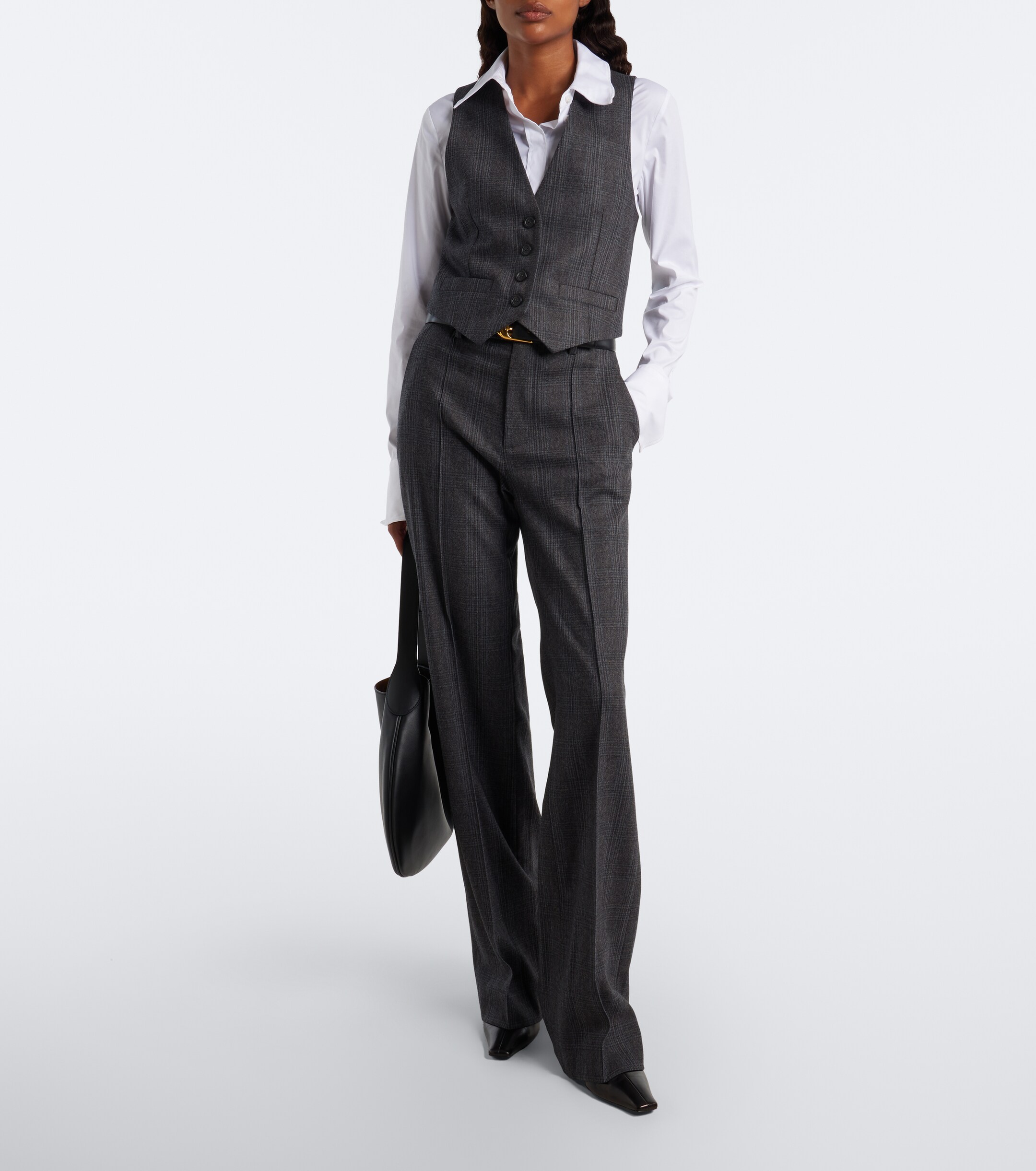 Nili Lotan Nili Lotan Ismael checked wool and cashmere vest
