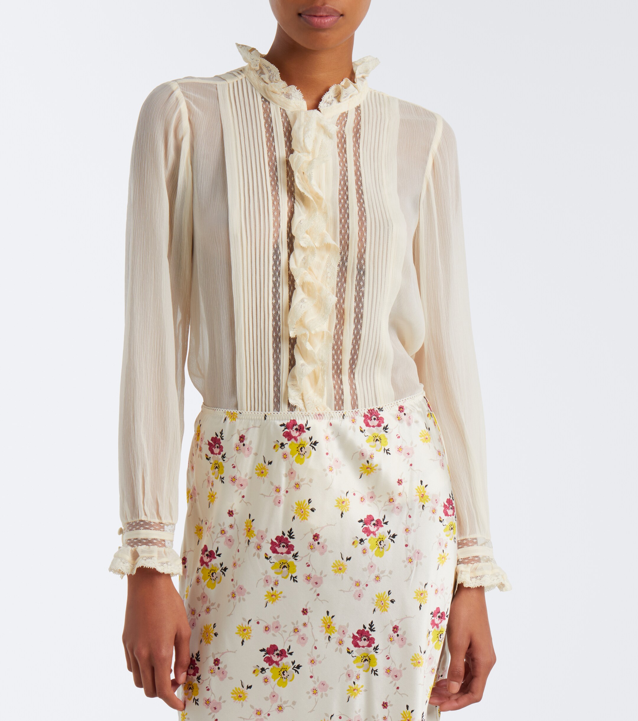Dôen Dôen Magdeline ruffled silk chiffon blouse