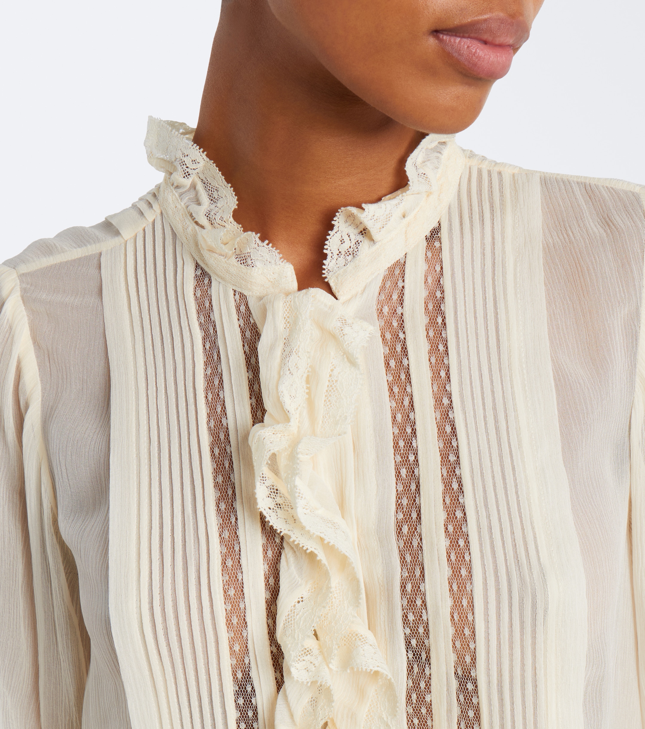 Dôen Dôen Magdeline ruffled silk chiffon blouse