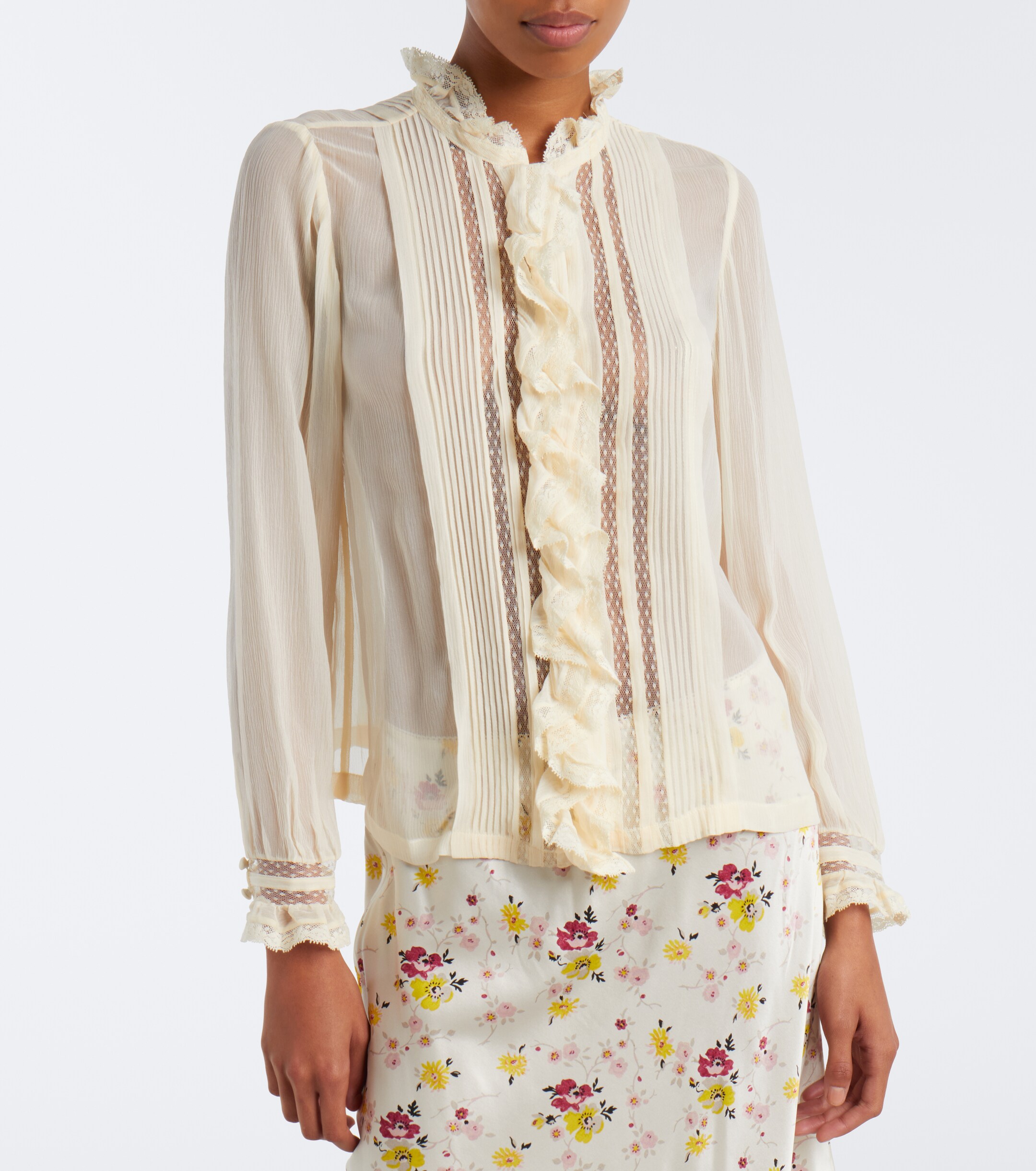 Dôen Dôen Magdeline ruffled silk chiffon blouse