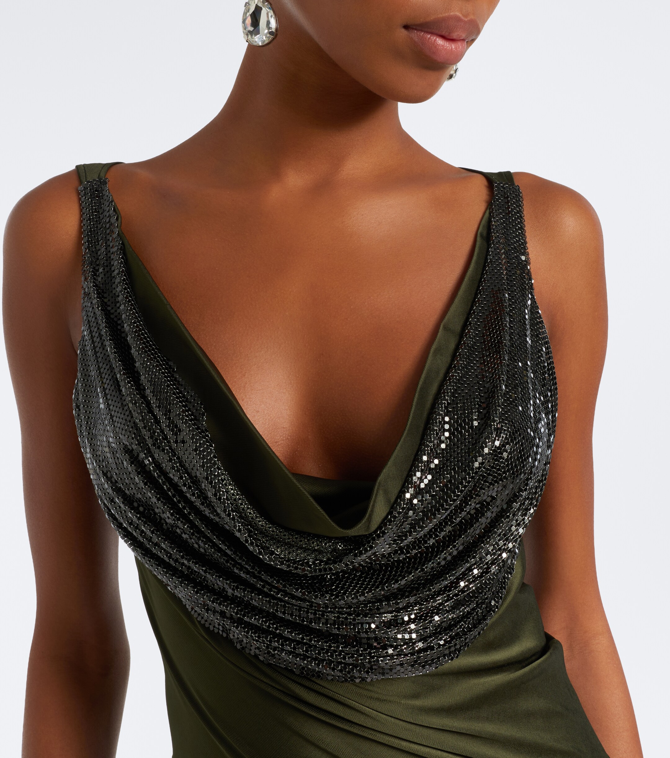 Rabanne Rabanne Chainmail satin gown
