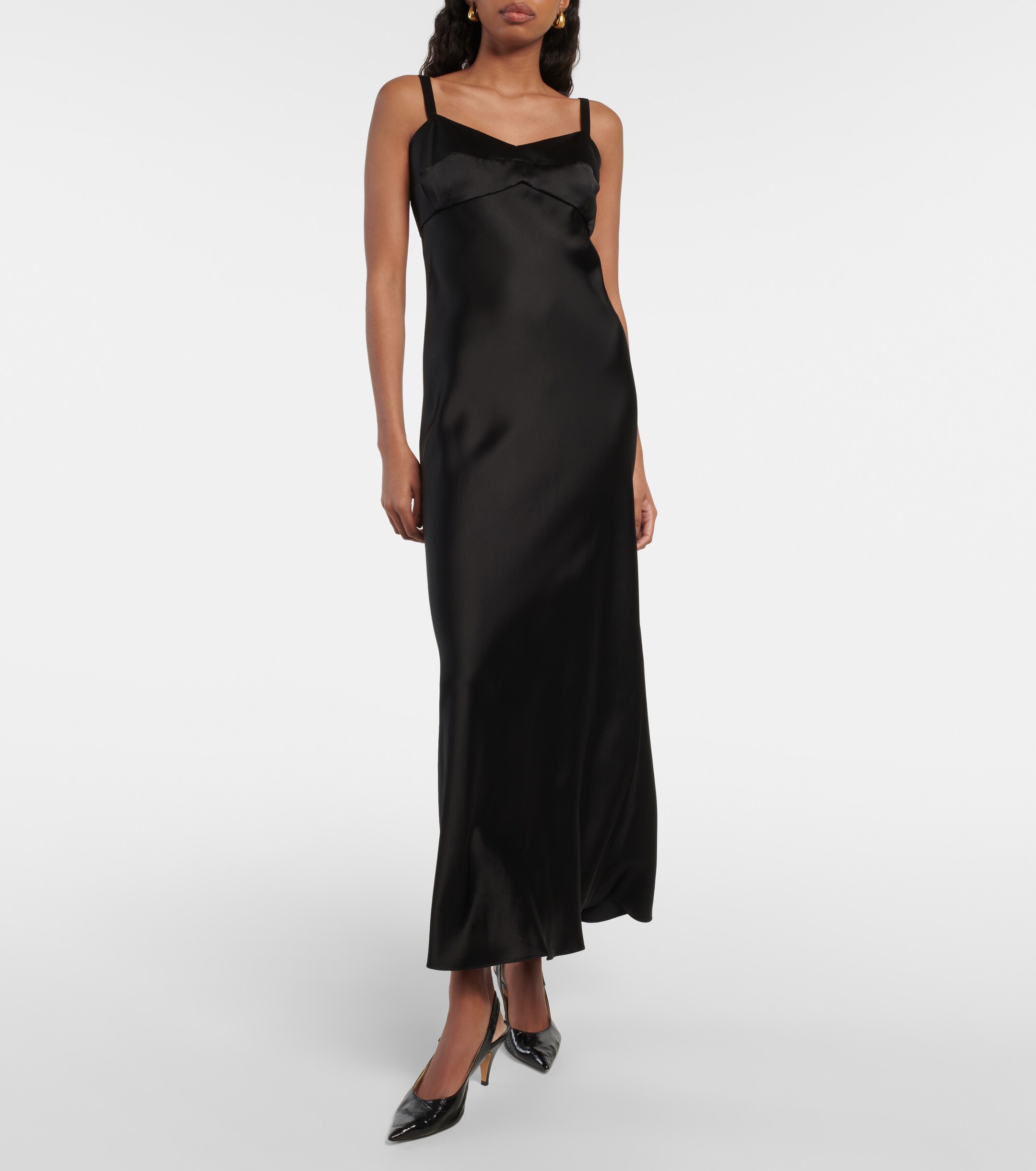 KHAITE Joely satin slip dress