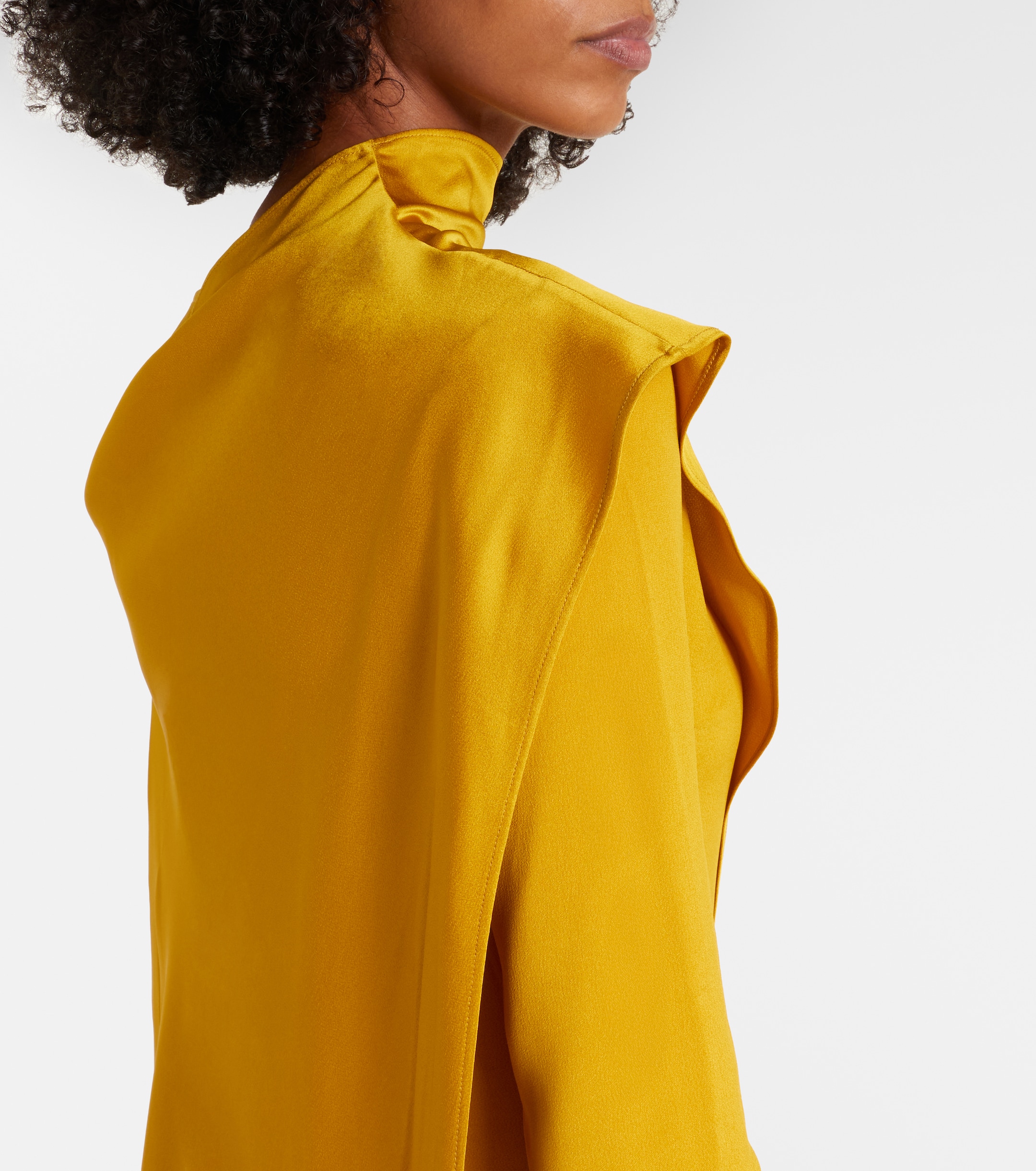 Taller Marmo Mounia caped crêpe cady gown