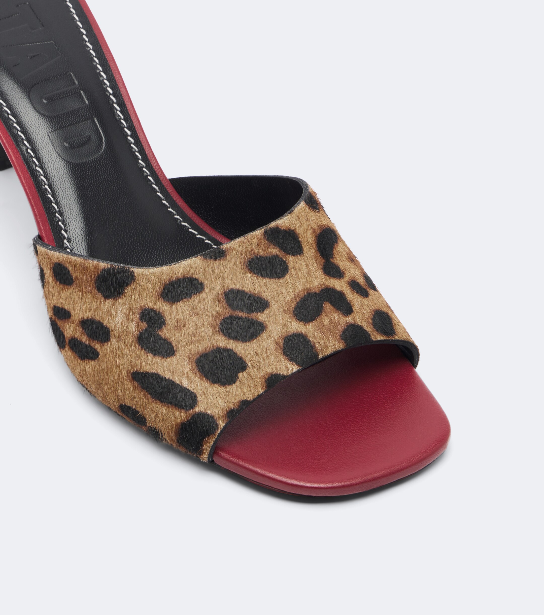 Staud Staud Bea leopard-print calf hair mules