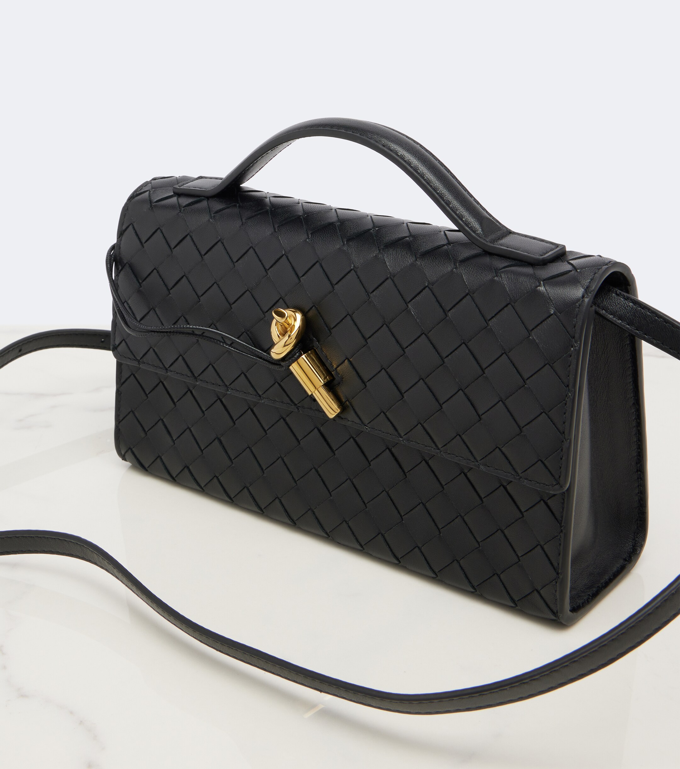 Bottega Veneta Andiamo Small Intrecciato leather clutch