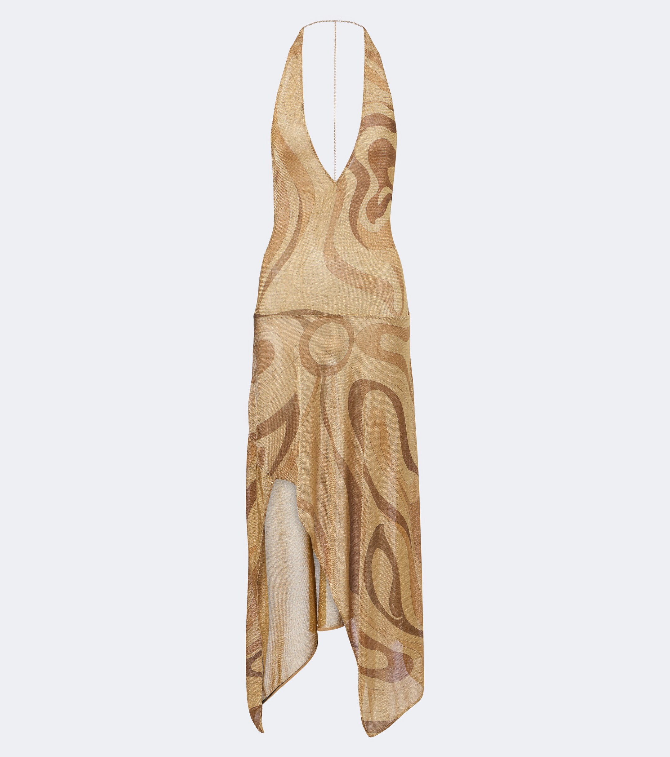 Pucci Pucci Marmo asymmetric Lurex voile midi dress