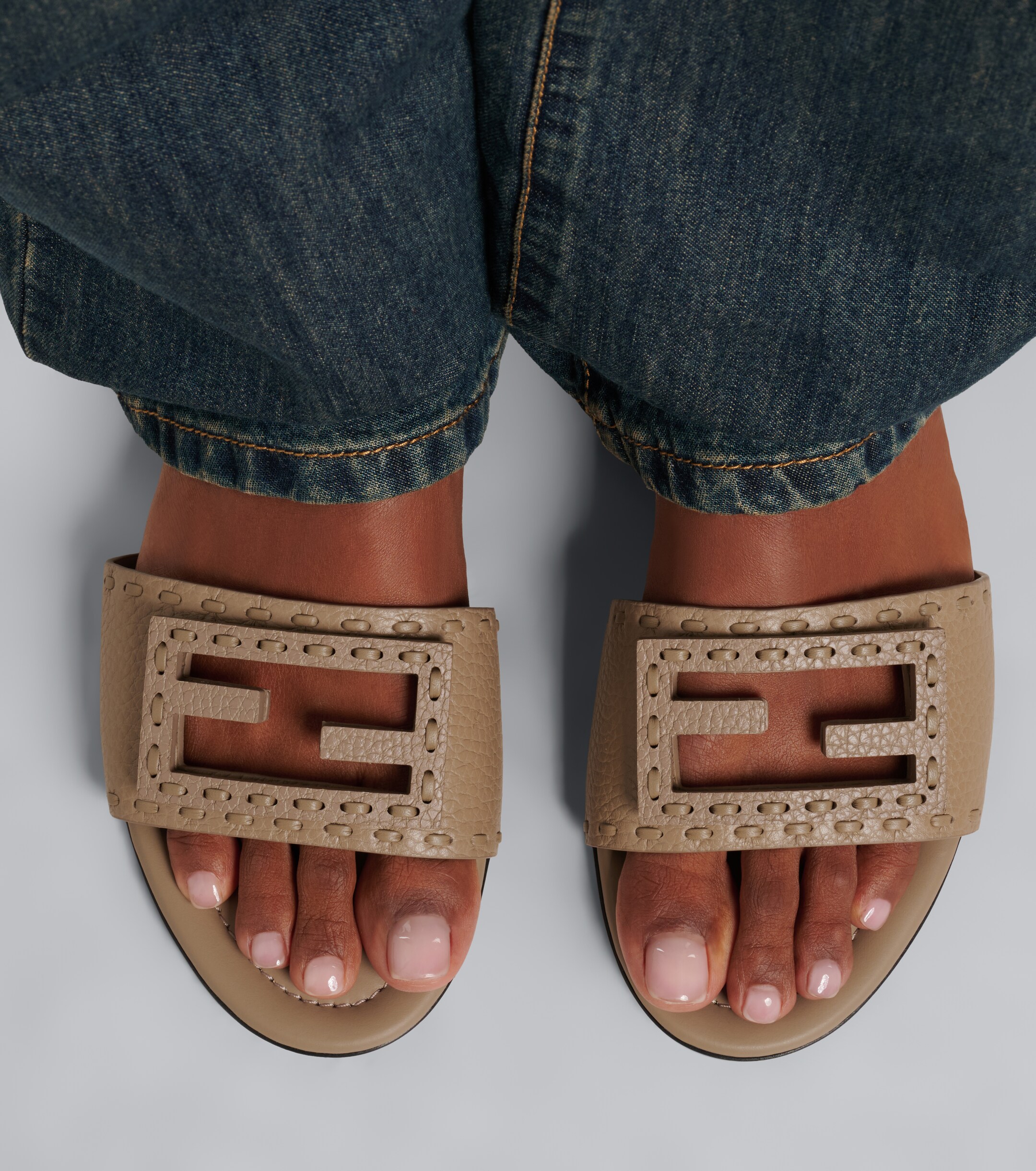 Fendi Fendi Tube FF leather slides