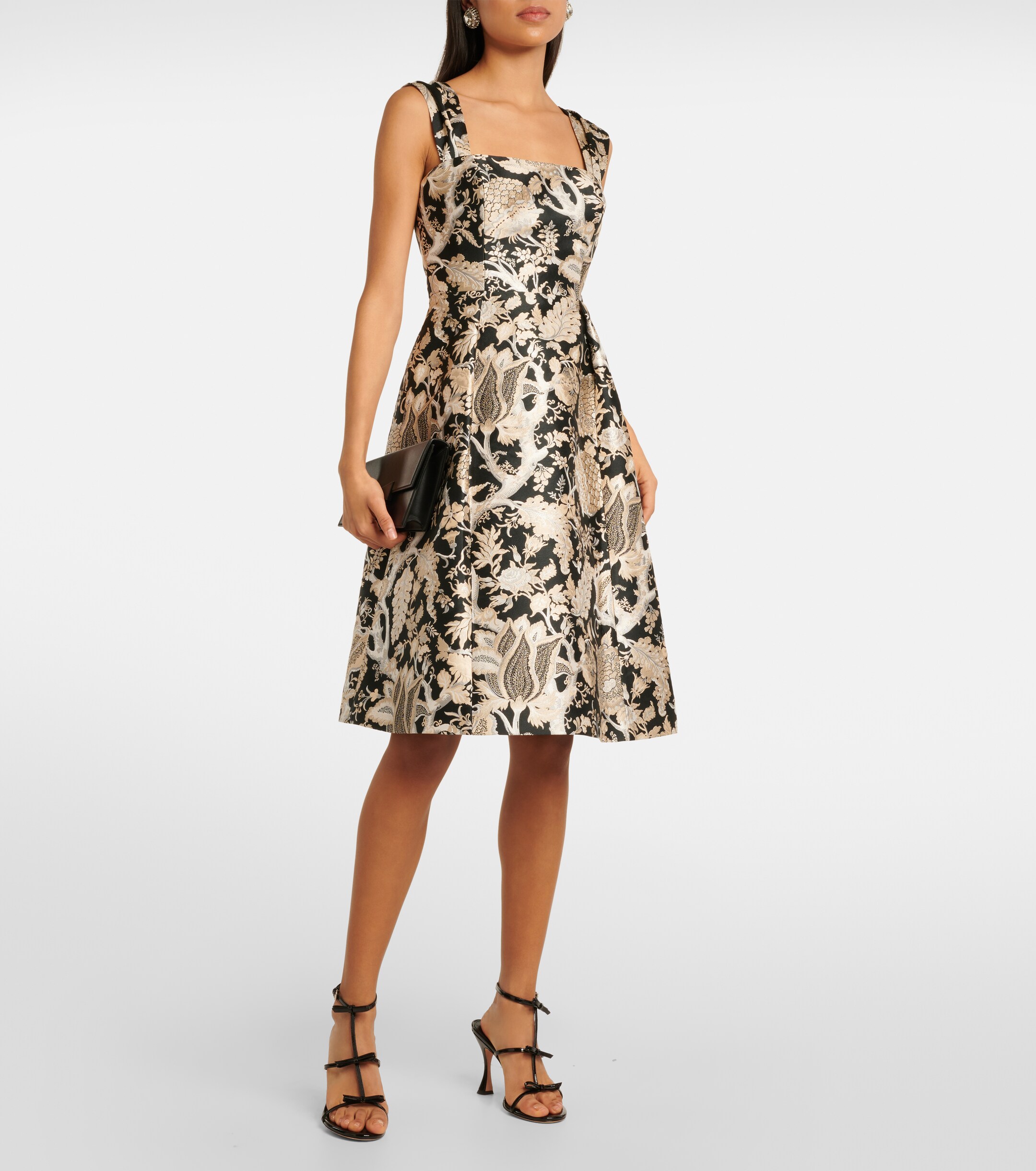 Carolina Herrera Floral jacquard midi dress