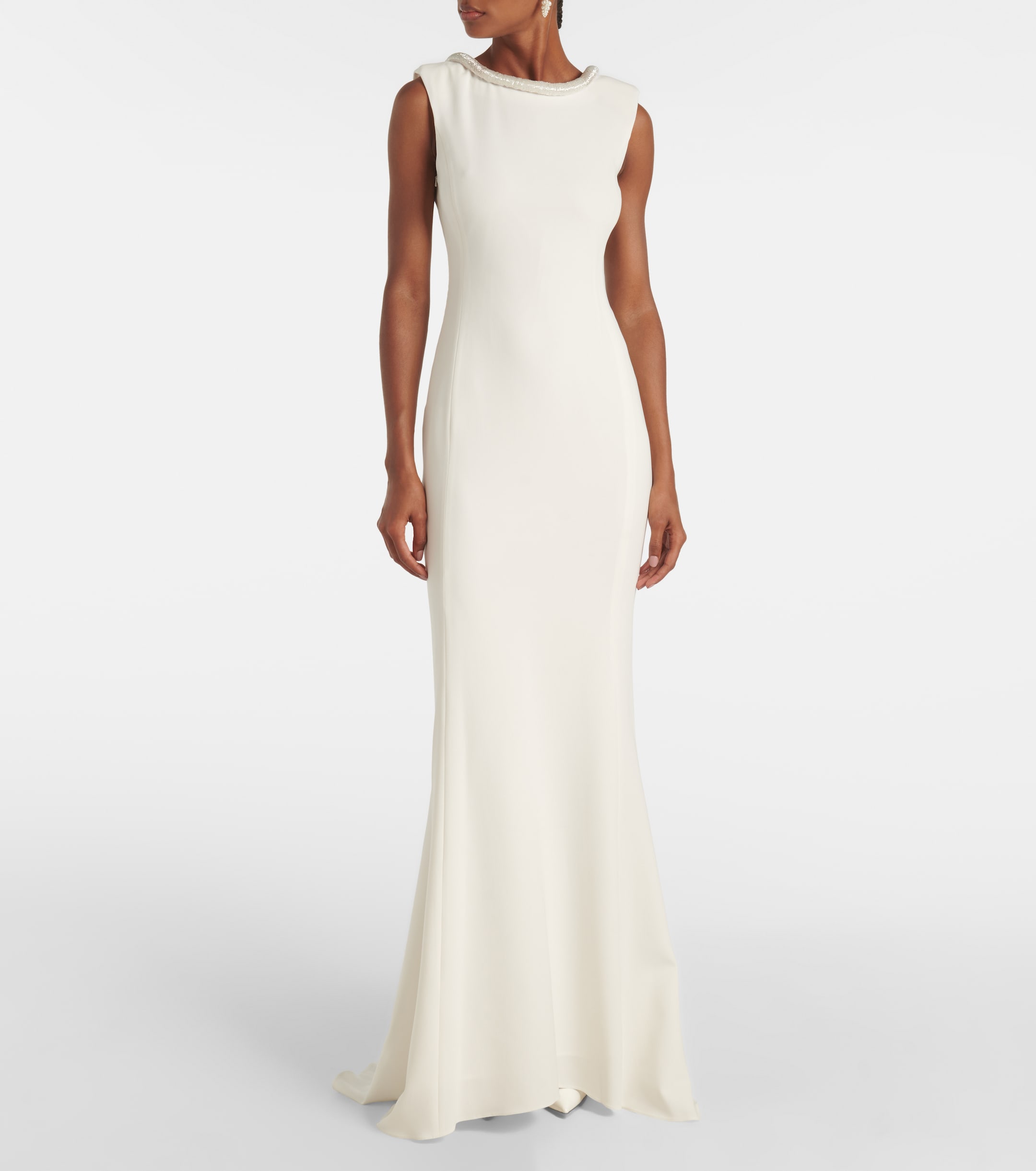 Max Mara Bridal Corsica embellished cady gown