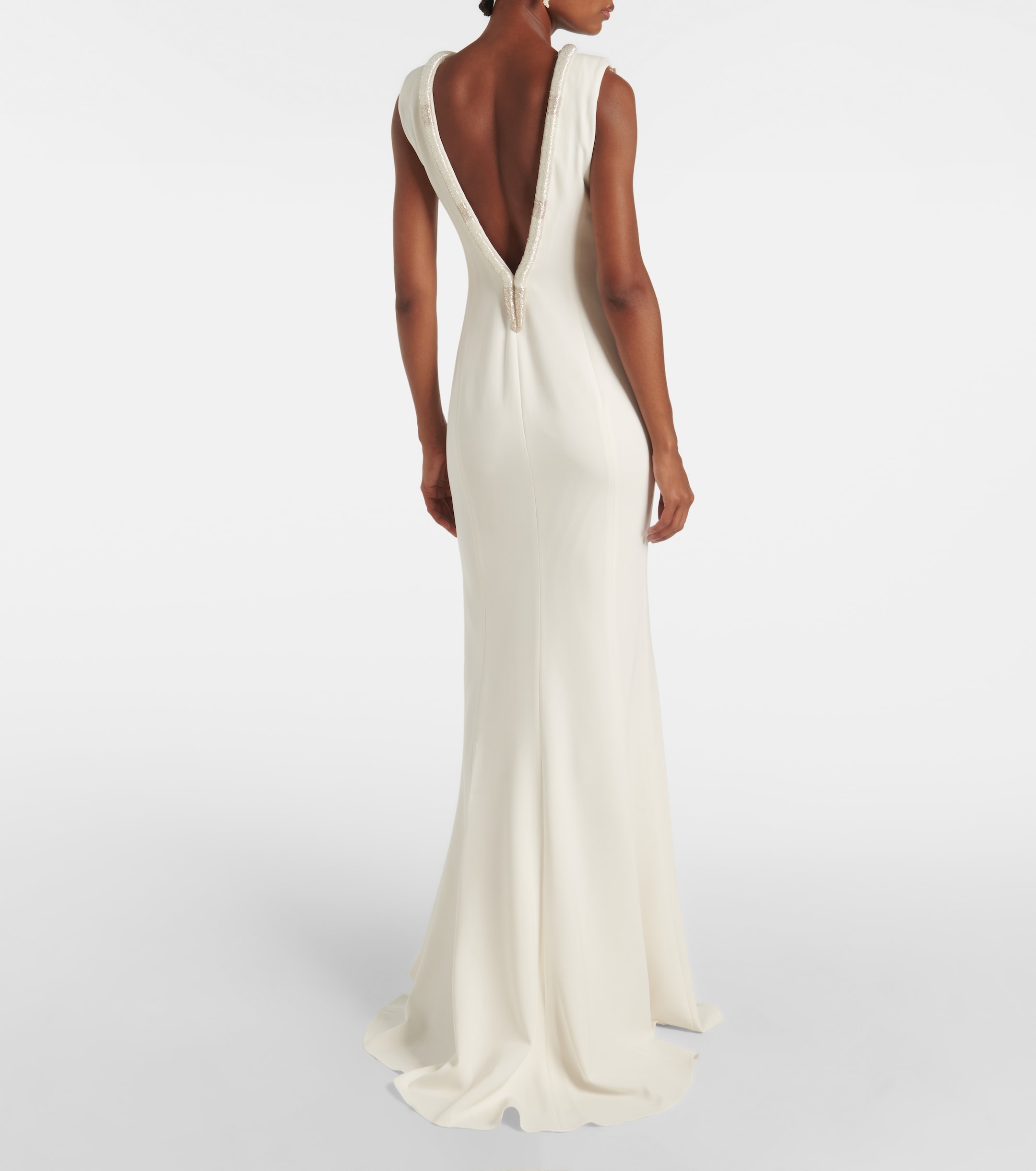 Max Mara Bridal Corsica embellished cady gown thumbnail