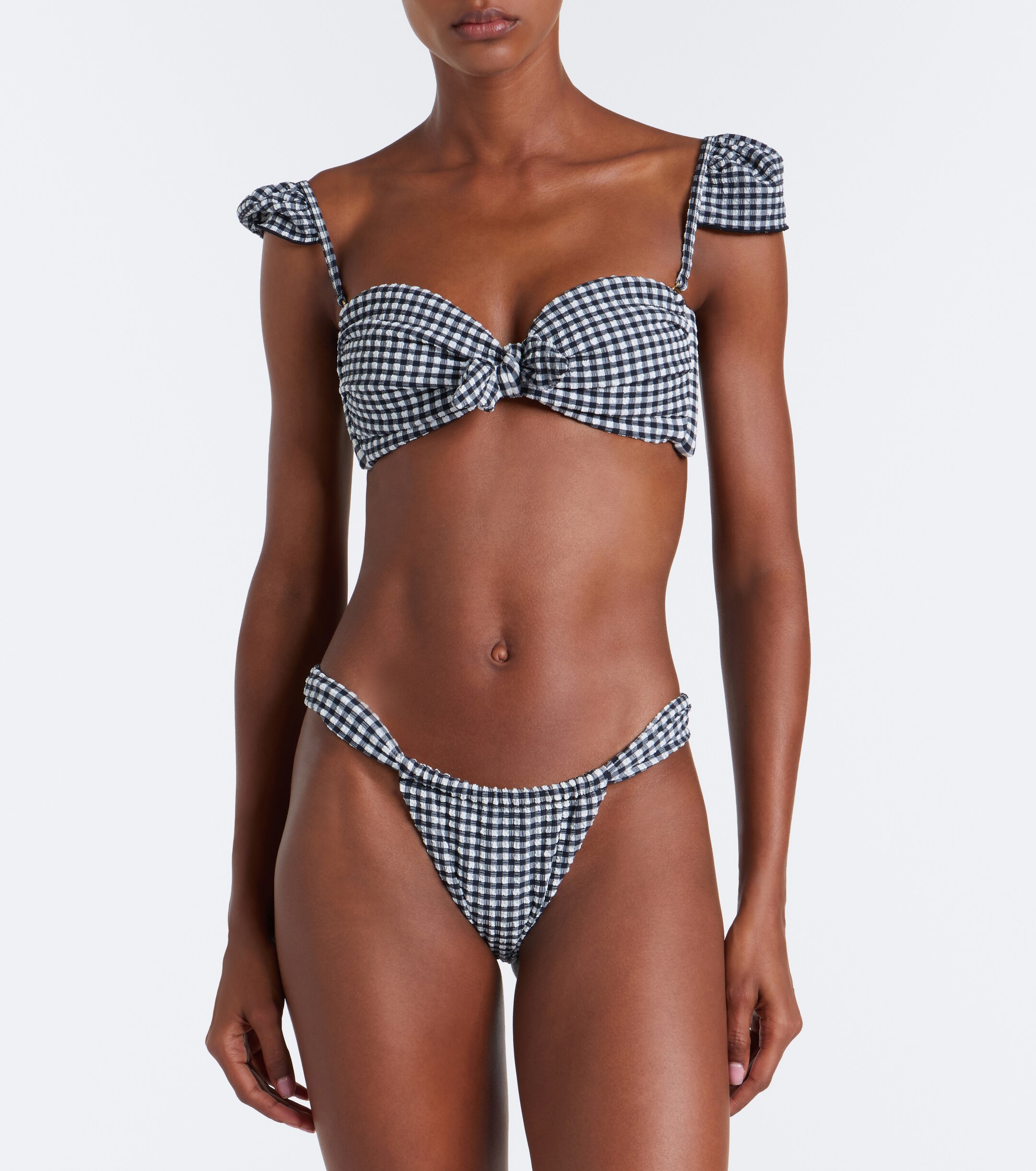 Montce Montce Sandra polka-dot seersucker bikini bottoms