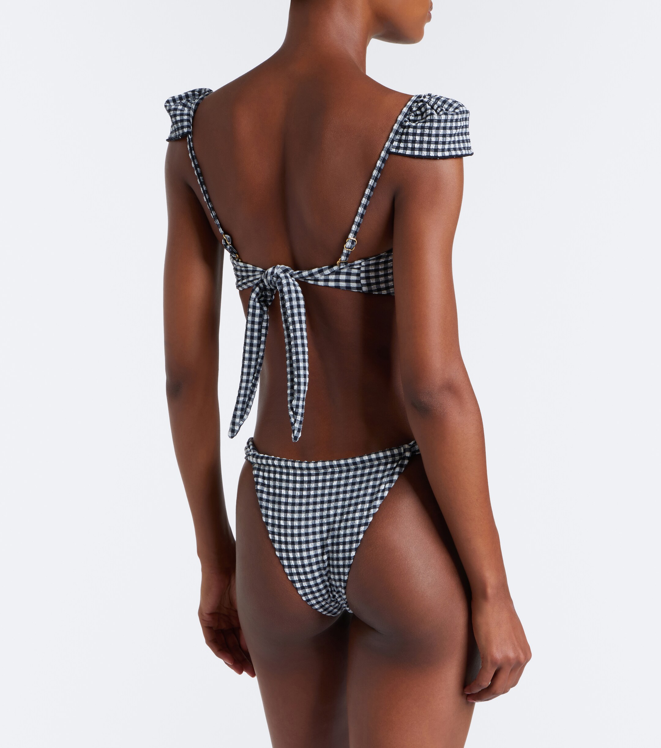 Montce Montce Sandra polka-dot seersucker bikini bottoms