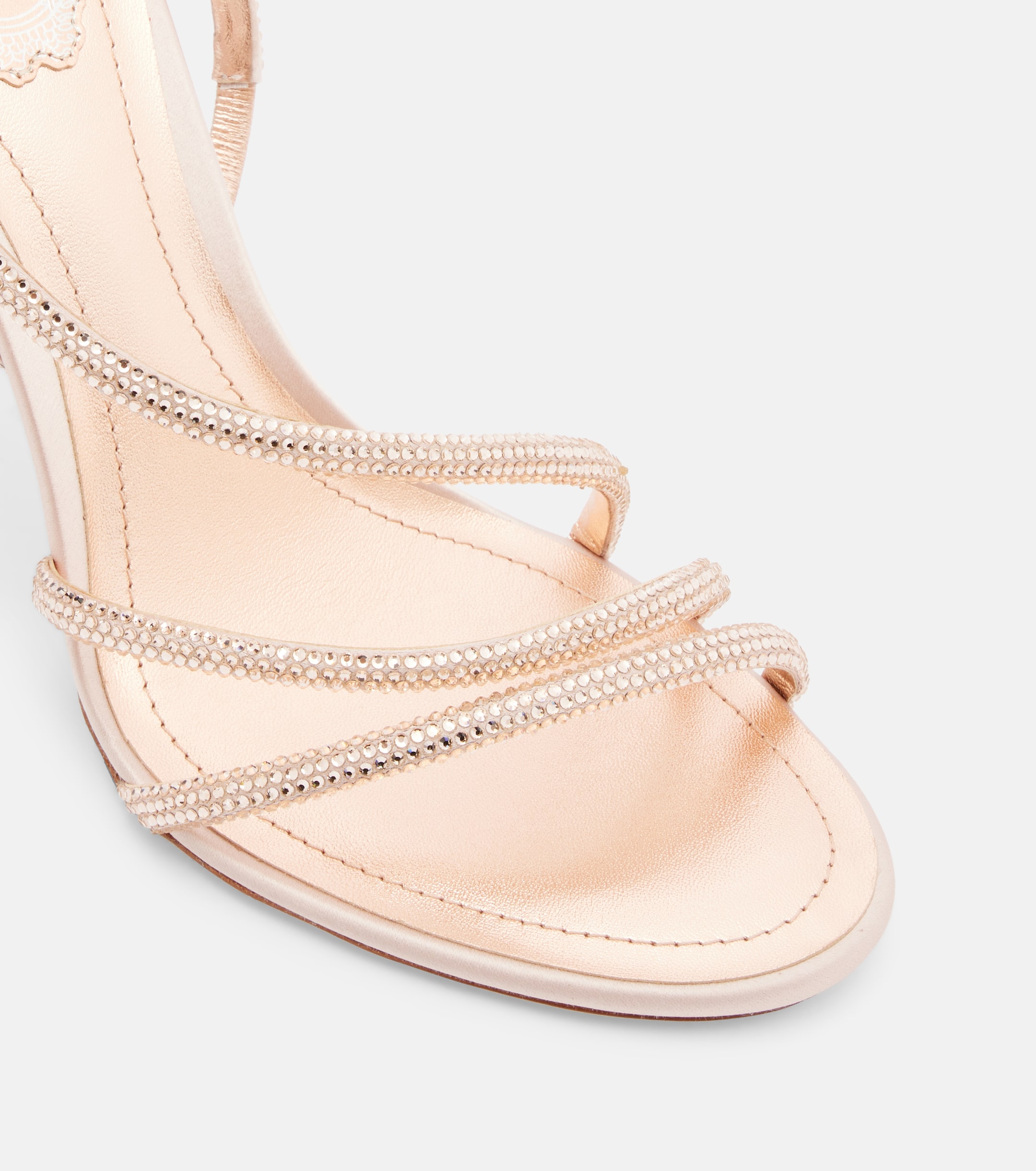 RENÉ CAOVILLA Rene Caovilla Erin embellished satin slingback sandals